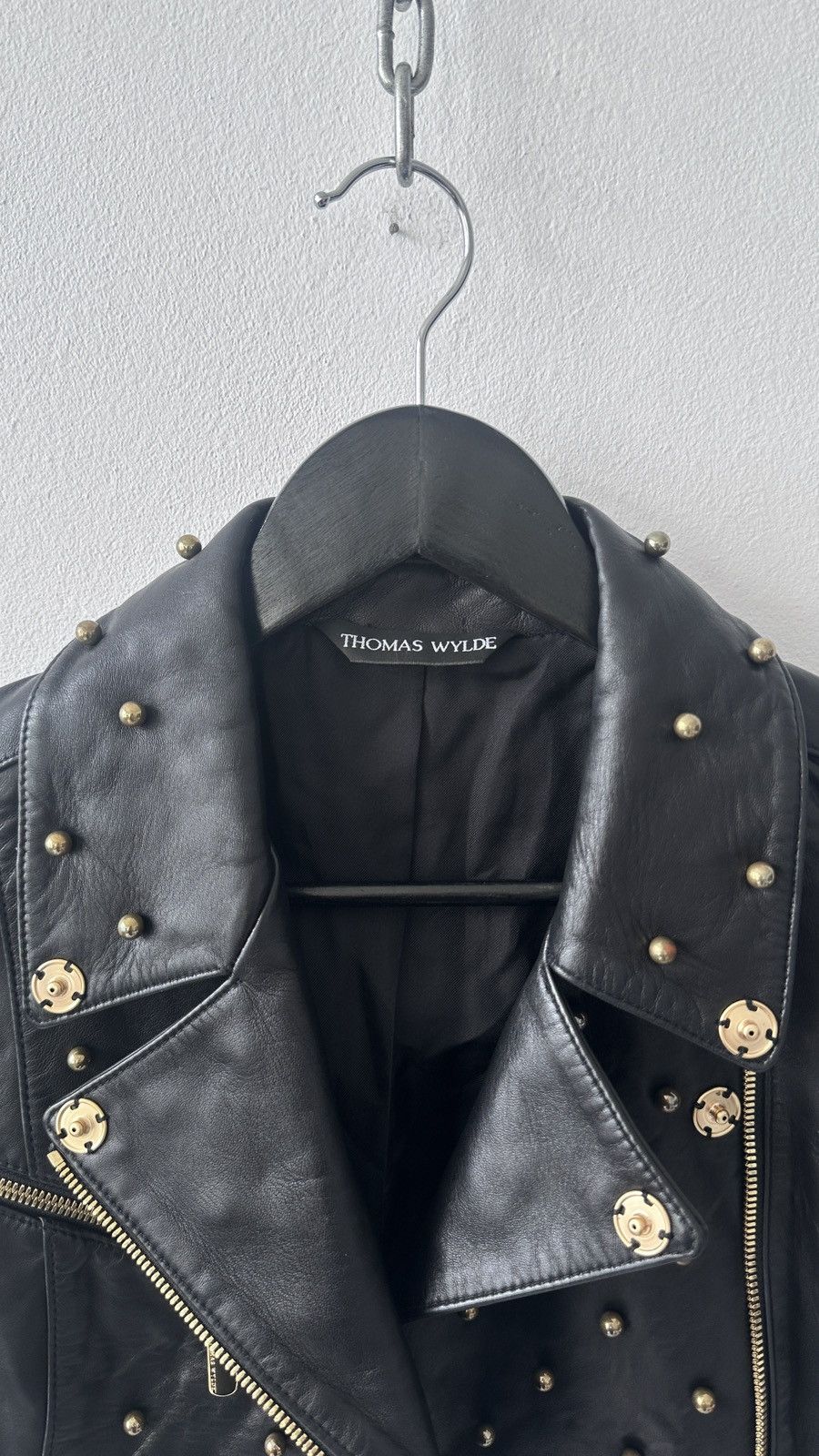 Thomas Wylde Thomas Wylde Studded Leather Biker Jacket Black Lambskin Size XS / US 0-2 / IT 36-38 - 4 Thumbnail