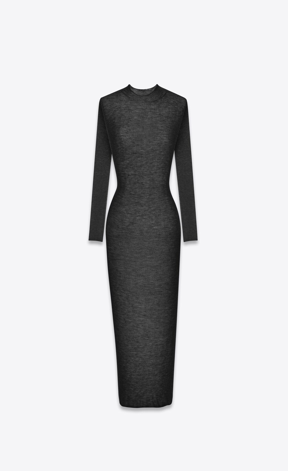 Saint Laurent Paris o1s1wg111124 Long Dress In Wool in Black Size XS / US 0-2 / IT 36-38 - 1 Thumbnail