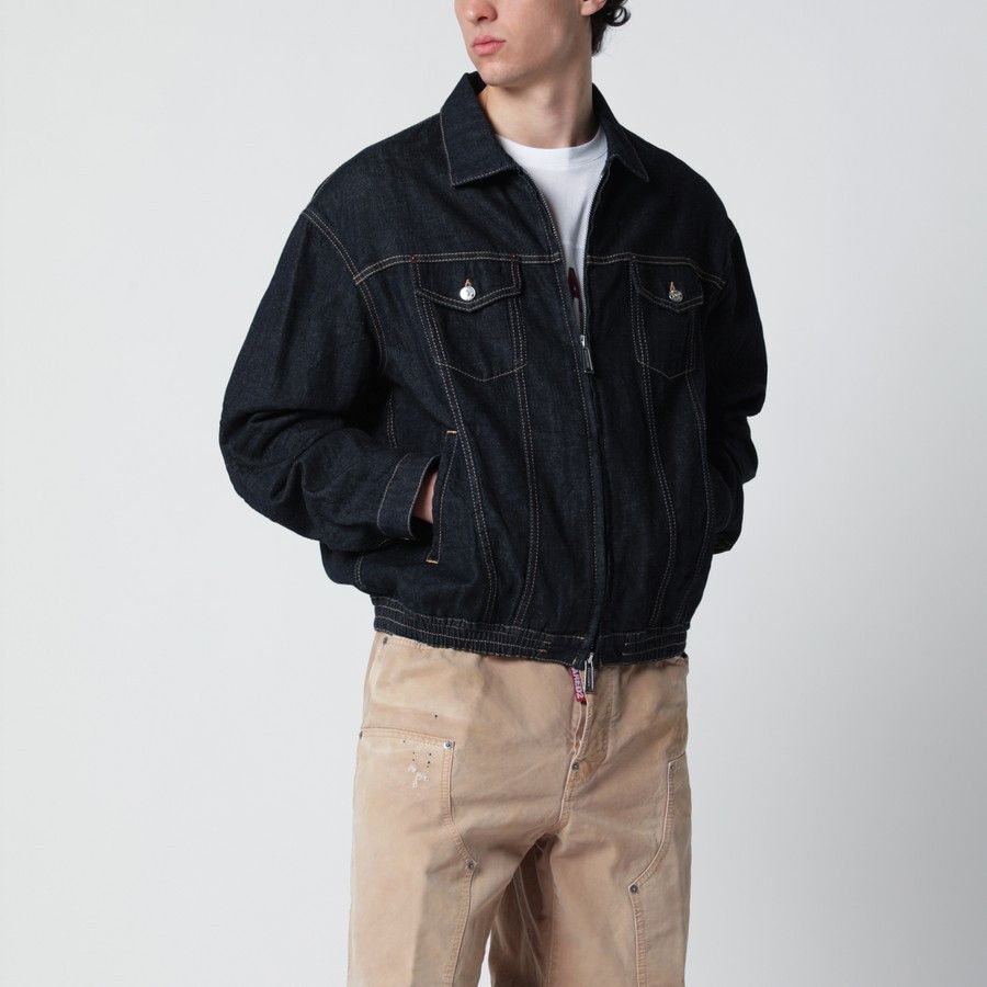 Dsquared2 o1d2blof0226 Zip-Up Denim Jacket in Navy Blue Size US M / EU 48-50 / 2 - 1 Thumbnail
