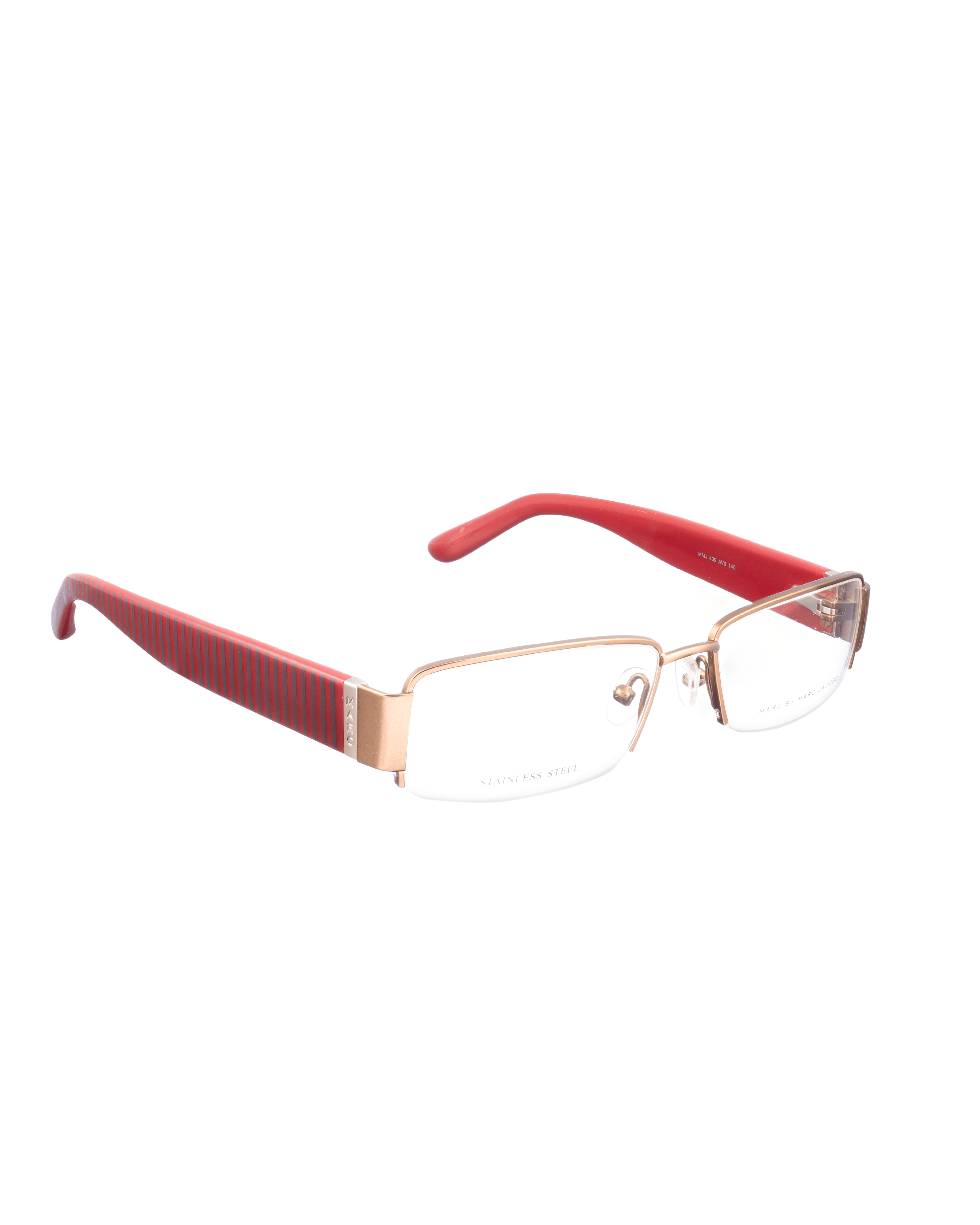 Marc by Marc Jacobs Marc by Marc Jacobs 00s Gold and Burgundy Stripes Glasses Size ONE SIZE - 2 Thumbnail