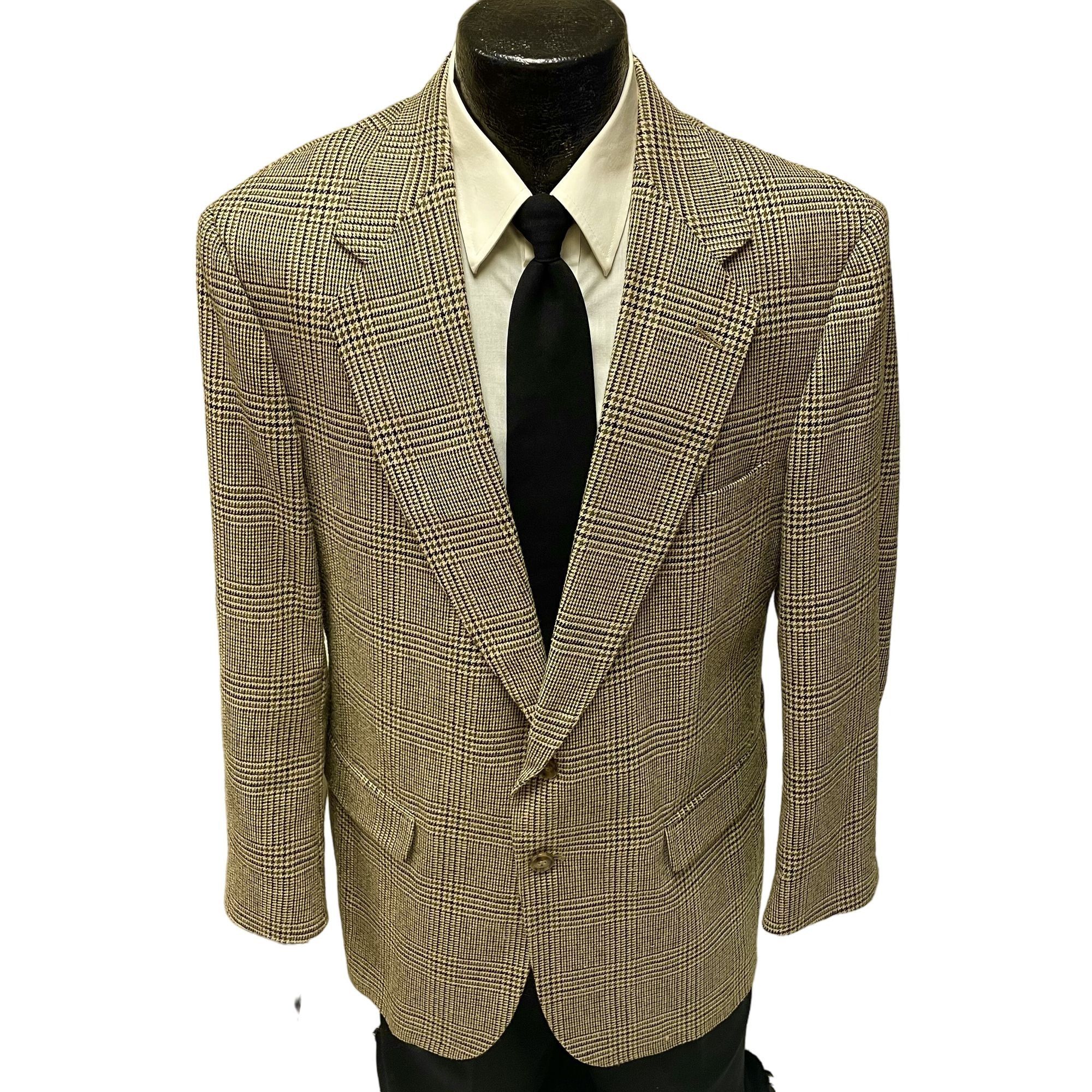 Other Signature Collection Sport Coat Gold Green Overcheck Jacket Size 42R - 1 Thumbnail