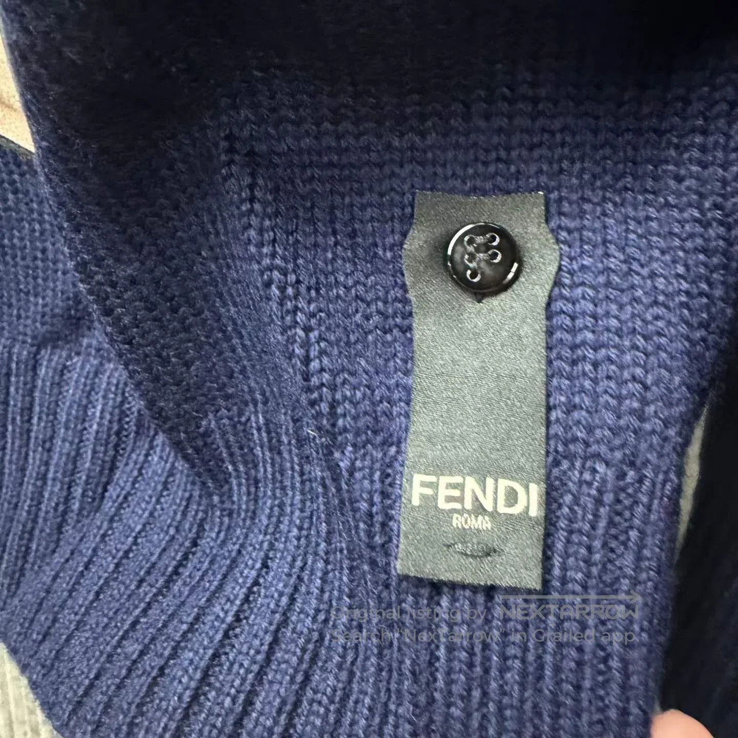 Fendi FENDI Deep Blue Double F Knit Cashmere Sweater. Size US S / EU 44-46 / 1 - 4 Thumbnail