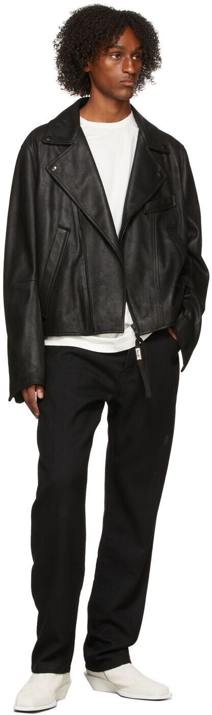 Ann Demeulemeester NWT ANN DEMEULEMEESTER BLACK LEATHER THEO BIKER JACKET, M Size US M / EU 48-50 / 2 - 15 Thumbnail