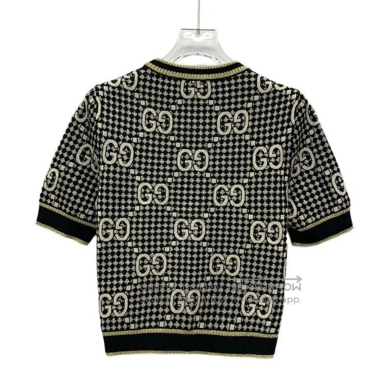 Gucci Gucci Logo Print Wool Short Sleeve Sweater. Size US XS / EU 42 / 0 - 2 Thumbnail