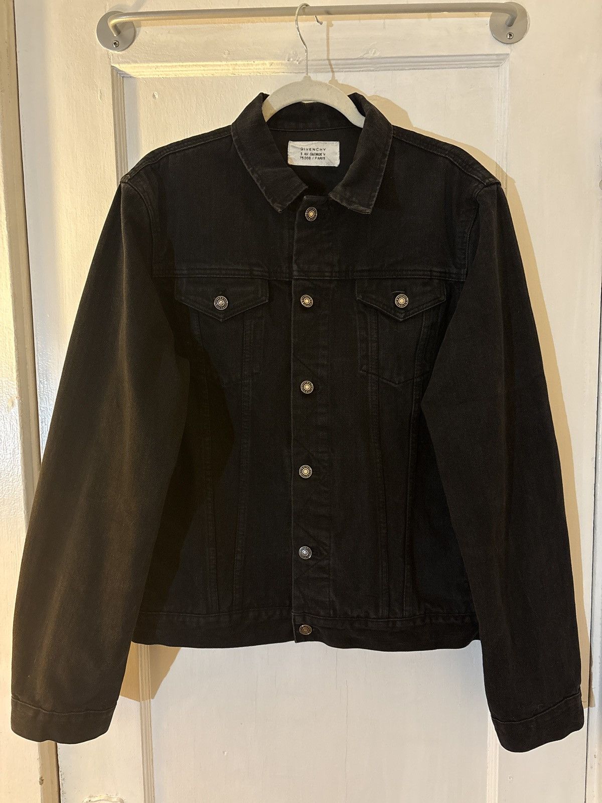 Givenchy GIVENCHY Paris Denim Logo Embroidered Jacket Mens Size US XL / EU 56 / 4 - 1 Thumbnail