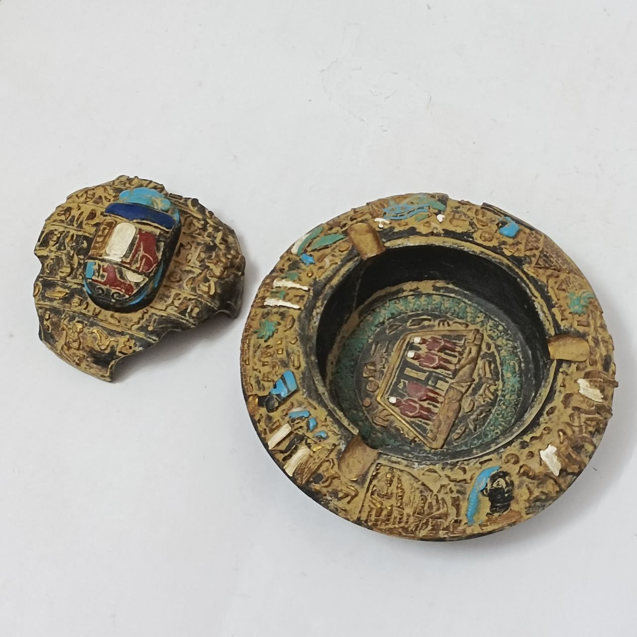 Handmade Egyptian pharaonic ashtray with engraved ancient symbols Size ONE SIZE - 1 Thumbnail