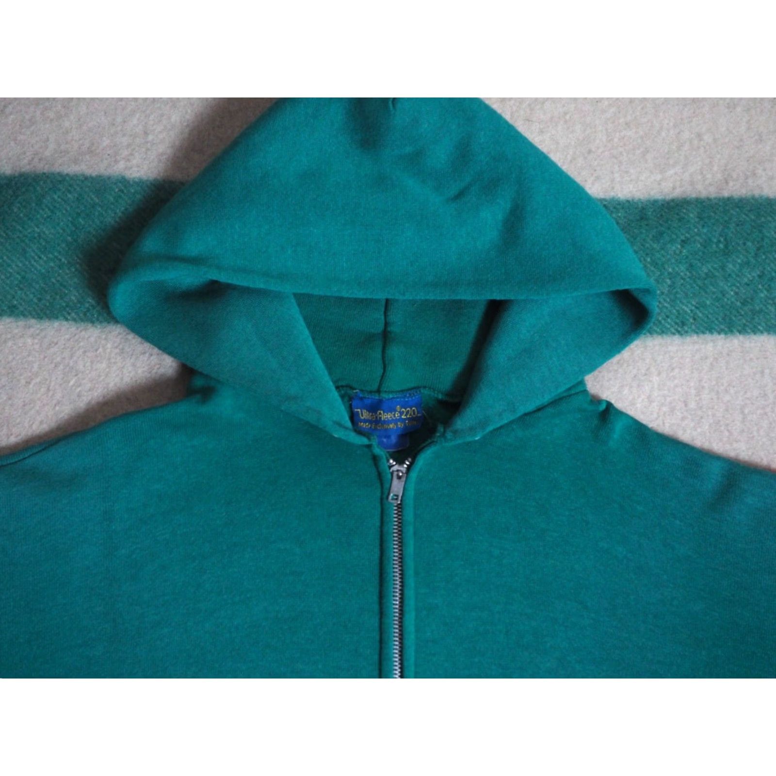 Tultex VINTAGE Tultex Hoodie 80s Green 50/50 Zip Fleece Mens XL Moder n? (Oops) Size US XL / EU 56 / 4 - 2 Thumbnail