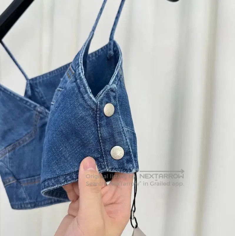 Loewe Loewe Summer Denim Blue Logo Cropped Top . Size S / US 4 / IT 40 - 5 Thumbnail