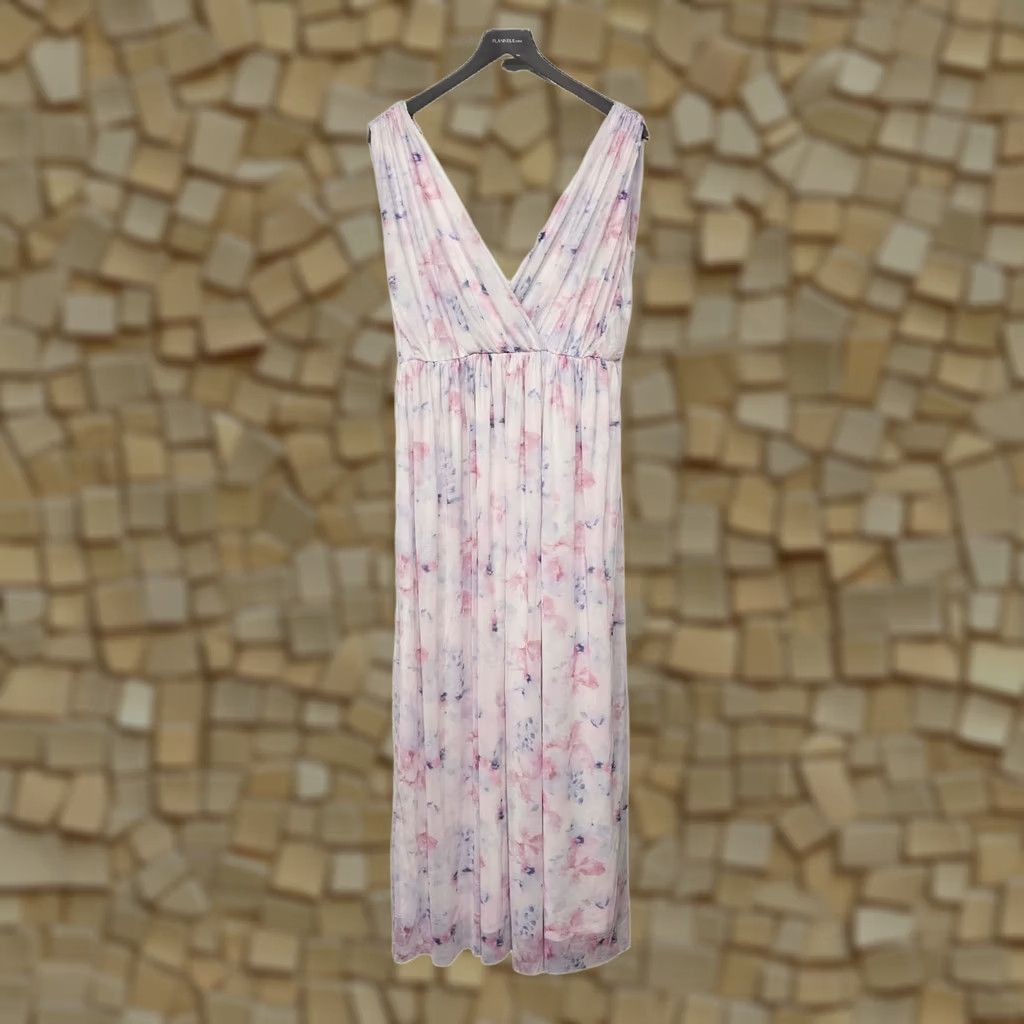 Vintage Vero Moda Dress Womens Pink Long A-Line Sleeveless V-Neck Party Wedding L VMrey Ankle Tulle Size L / US 10 / IT 46 - 1 Thumbnail