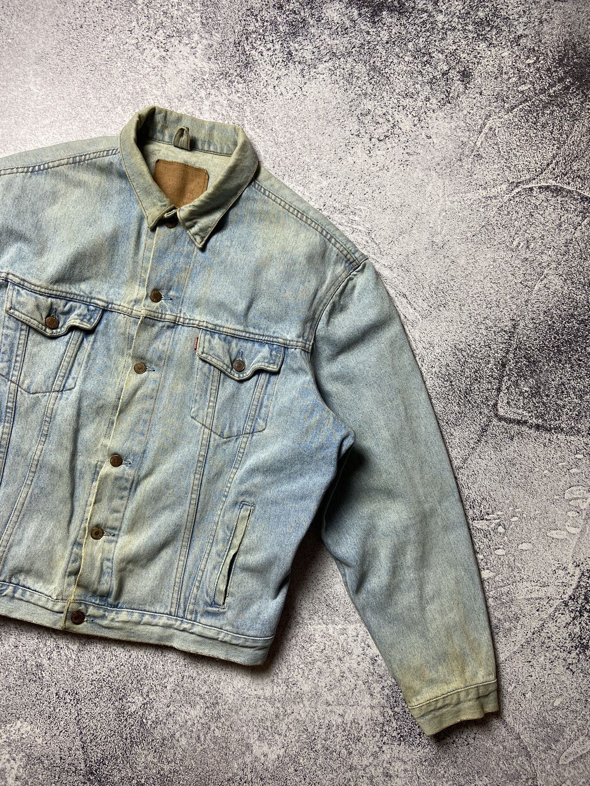 Levi's × Levi's Vintage Clothing Rare 90s Levi’s Denim Jacket Blue Distressed Jeans Size US XL / EU 56 / 4 - 3 Thumbnail