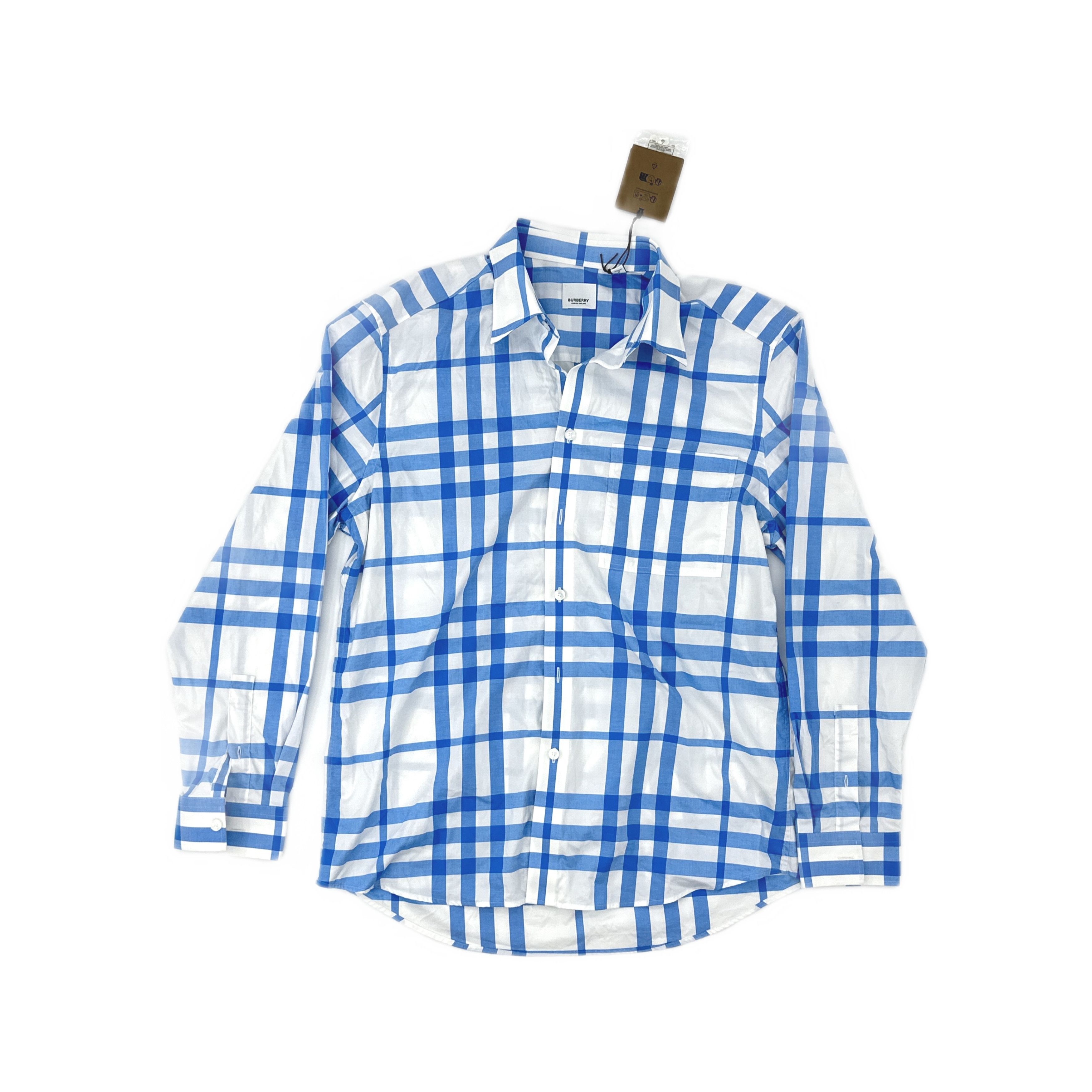Burberry Burberry Blue Check Button Up Shirt XL Size US XL / EU 56 / 4 - 1 Thumbnail