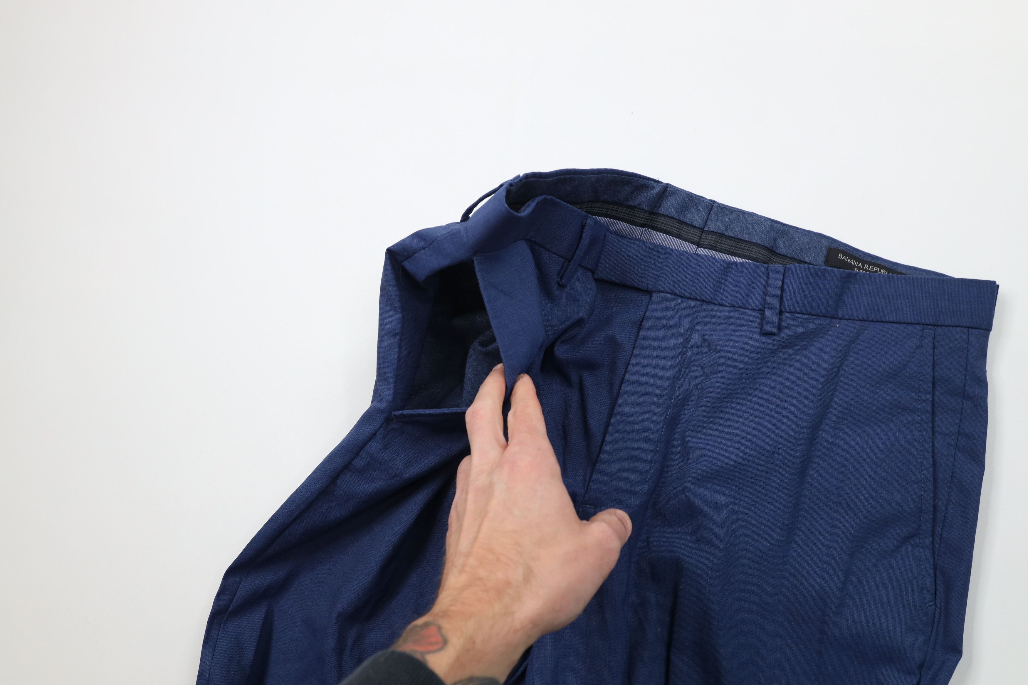 Banana Republic Banana Republic Wool Stretch Knit Chino Pants Trousers Blue Size US 32 / EU 48 - 7 Thumbnail