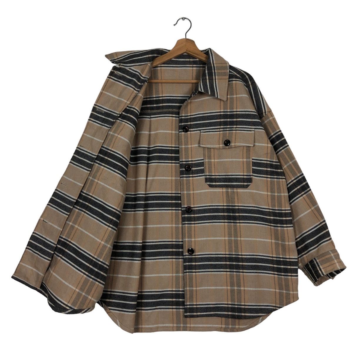 Flannel 🔥Flannel Jacket GU Japan Issey Miyake Tartan Design Size US XL / EU 56 / 4 - 8 Thumbnail