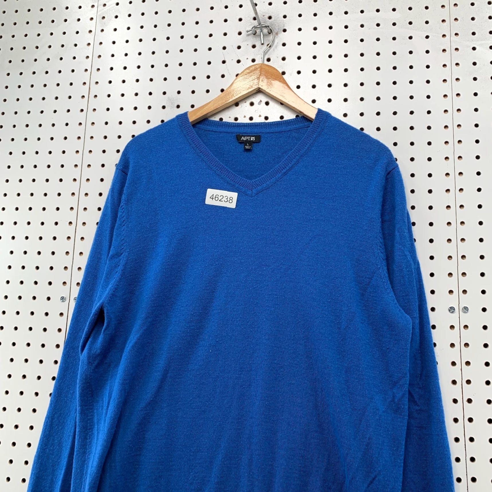 Apt. 9 APT. 9 Merino Wool Sweater Mens L Blue V-Neck Lightweight Business Work Shirt Size US L / EU 52-54 / 3 - 3 Thumbnail