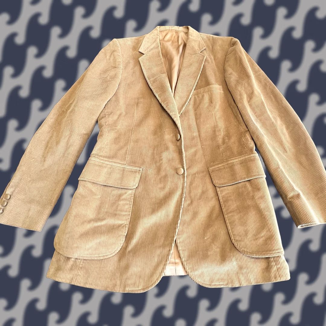 Camel VINTAGE American Fashion Collection Blazer Men’s Long Camel Corduroy 40 Chest, H.I.S Blazer, Corduroy, Vintage, Men, Camel Size 40R - 1 Thumbnail
