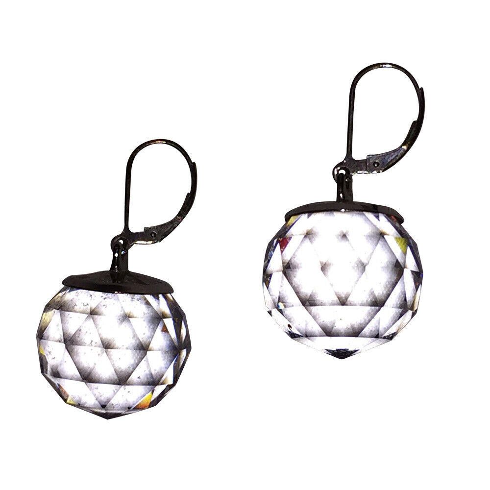 Designer Sterling Crystal Faceted Orb Dangle Earrings Size ONE SIZE - 2 Thumbnail
