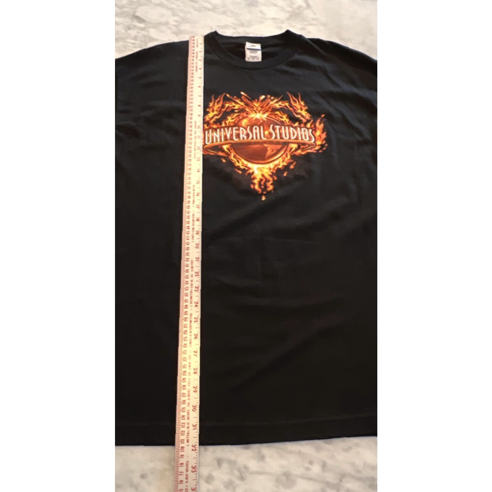 Vintage VINTAGE Universal Studios Men’s XL Black T Shirt Flaming World Shirt Adults XL Black Flaming World Universal Studios Hollywood Mens T-Shirt Size US XL / EU 56 / 4 - 5 Thumbnail