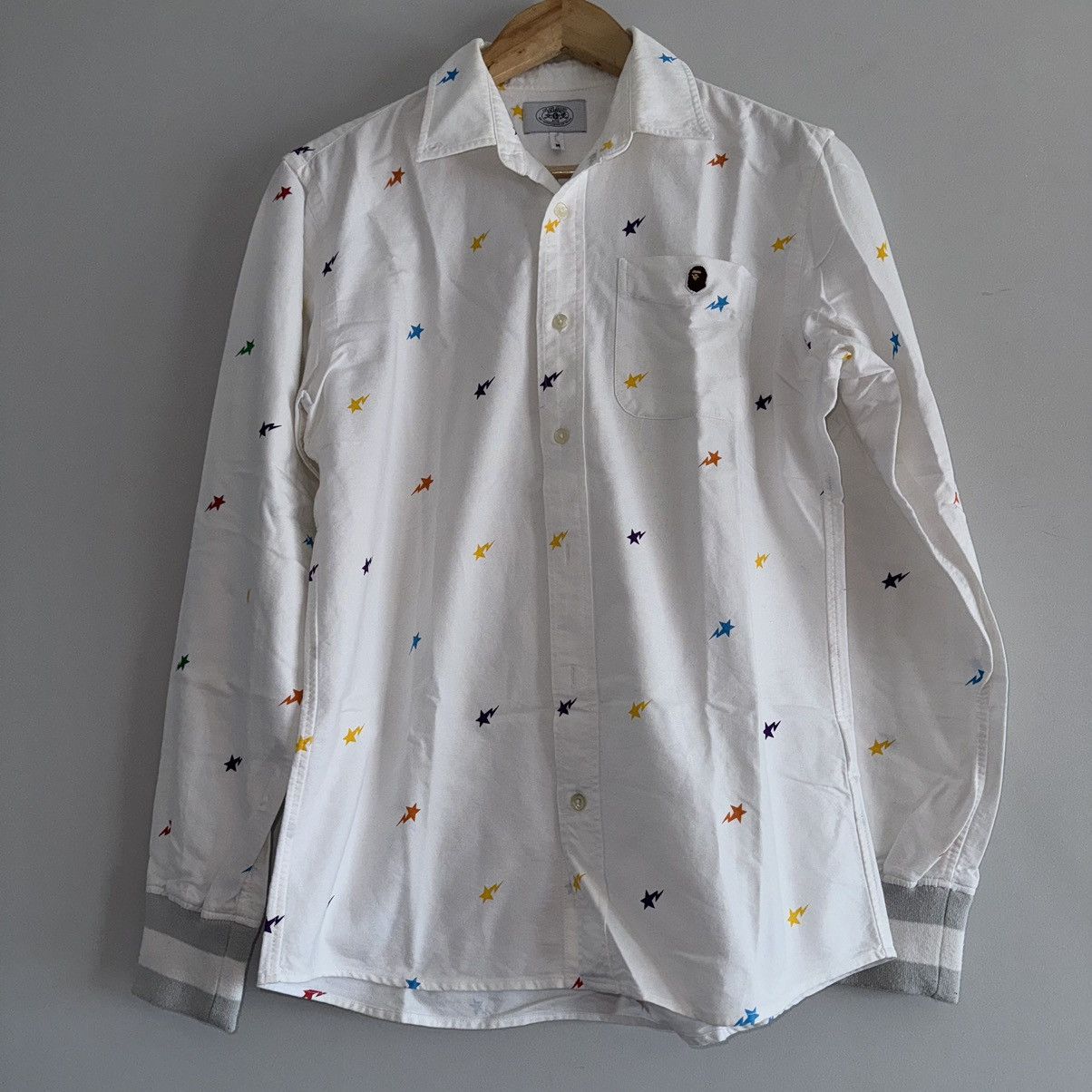 Bape OG Multicolor Star Pattern Long Sleeve Button Up Shirt Size US M / EU 48-50 / 2 - 1 Thumbnail
