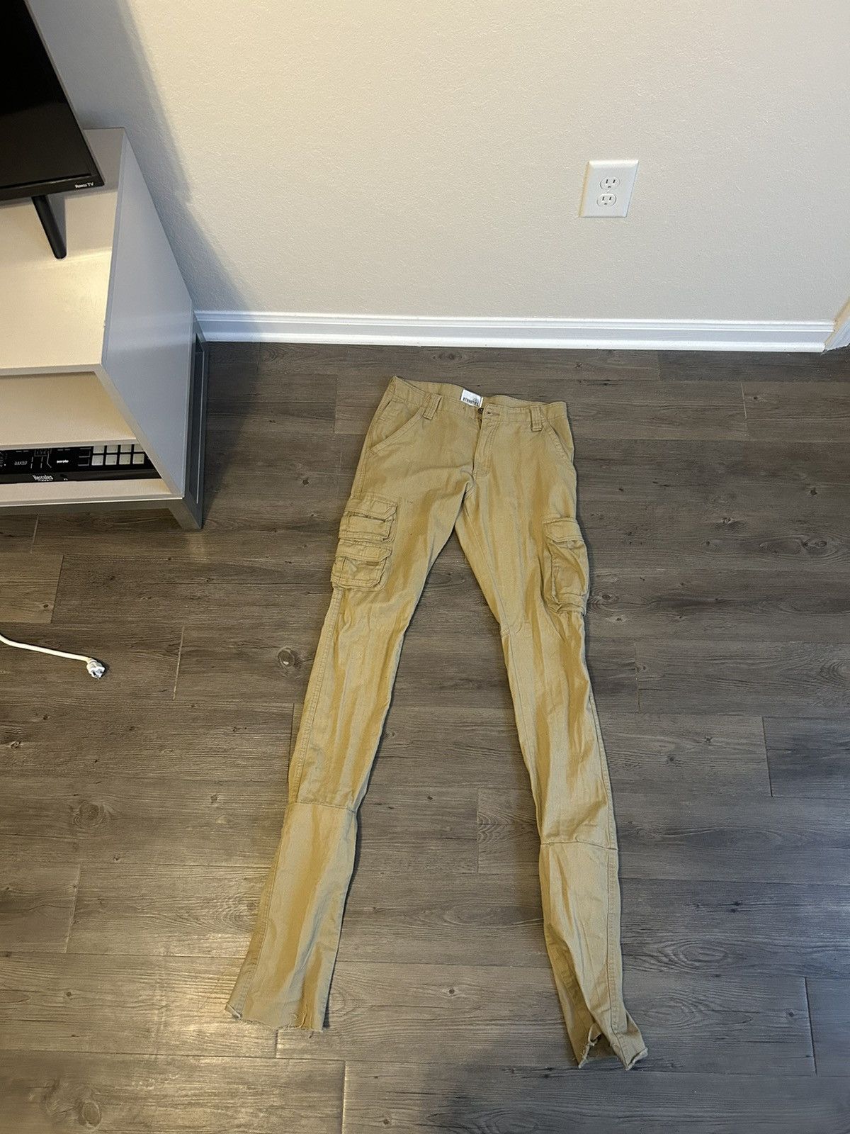 Designer Tan/khaki stacked cargo pants Size US 32 / EU 48 - 1 Thumbnail