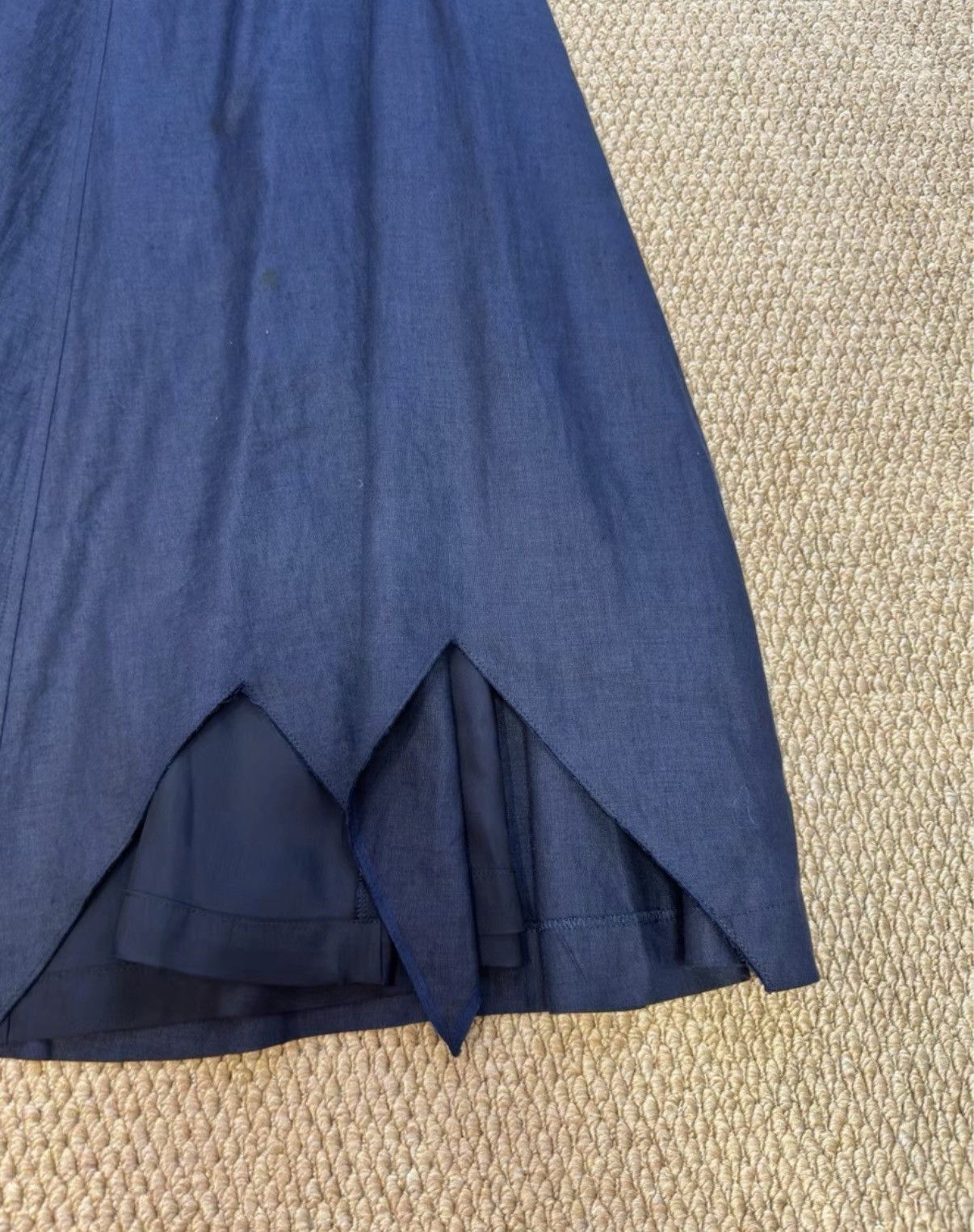 Comme des Garcons Comme des Garçons Navy Pointed Hem Linen Skirt K23 Size 26" / US 2 / IT 38 - 6 Thumbnail