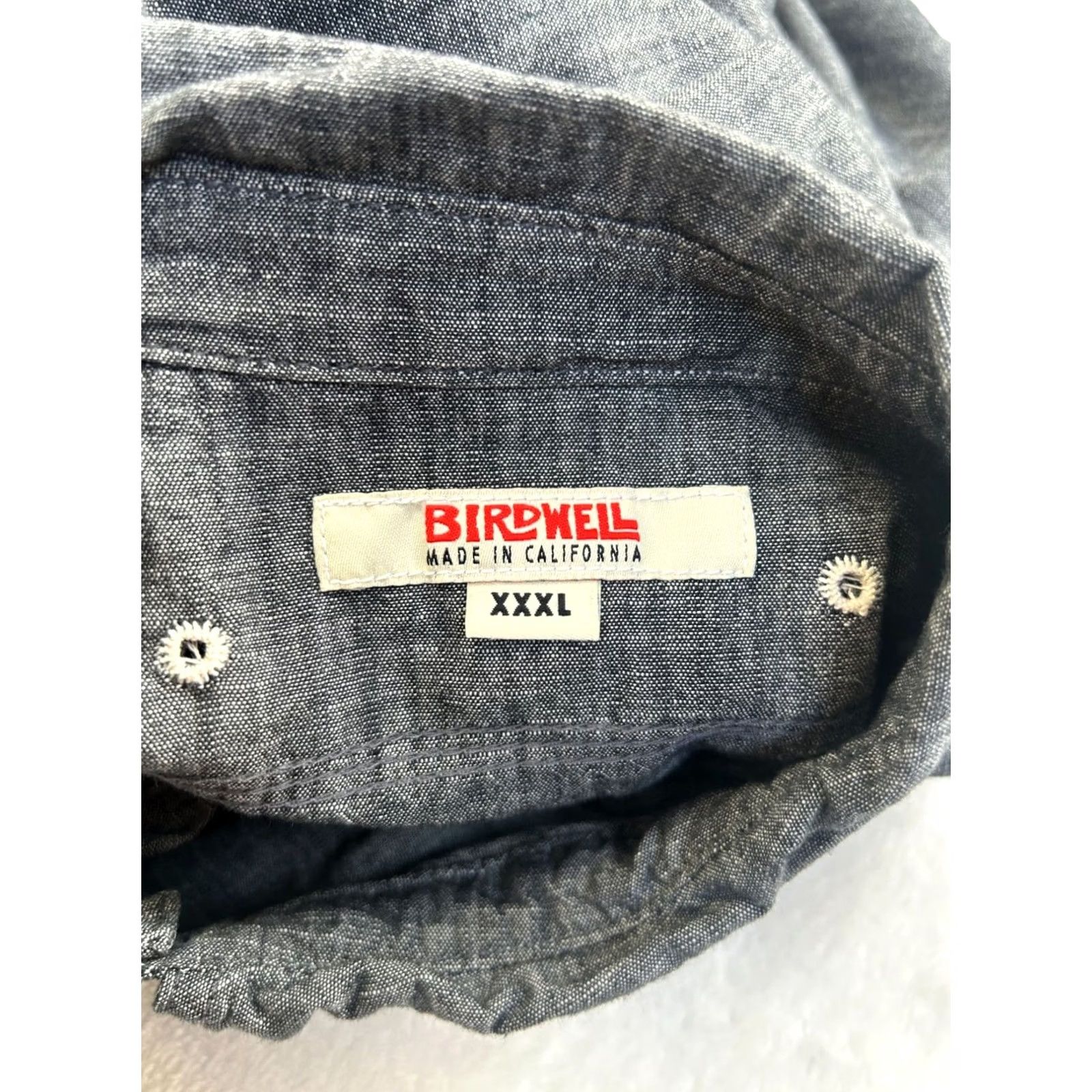 Vintage Birdwell Mens Chambray Button-Up Shirt XXL Gray Long Sleeve Casual Lightweight Shirt Mens XXXL Gray Chambray Button-Up, Pockets Size US XXL / EU 58 / 5 - 4 Thumbnail