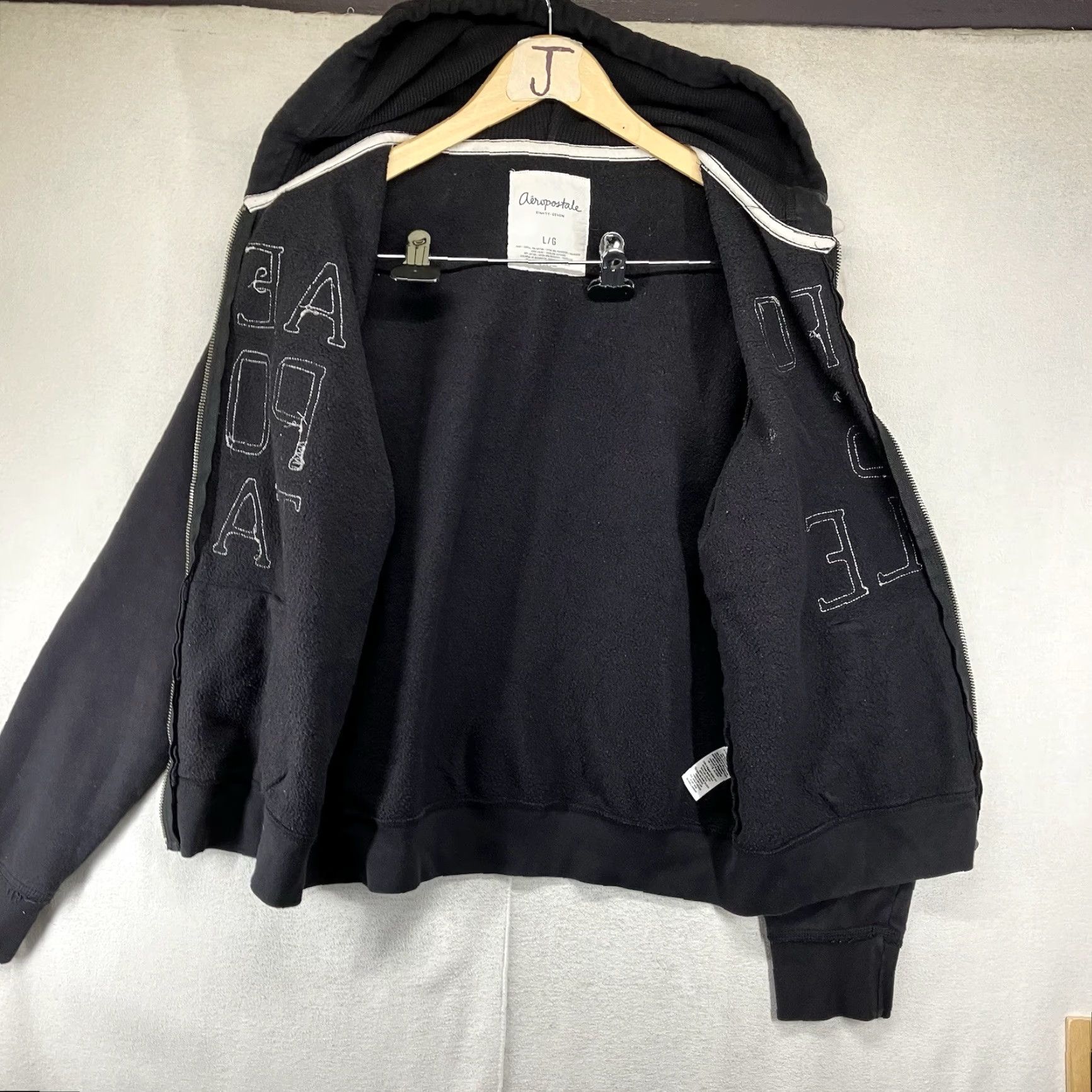 Vintage Aéropostale Hoodie Womens S Black Full Zip Embroidered Front Y2K 2000s Grunge Size S / US 4 / IT 40 - 3 Thumbnail