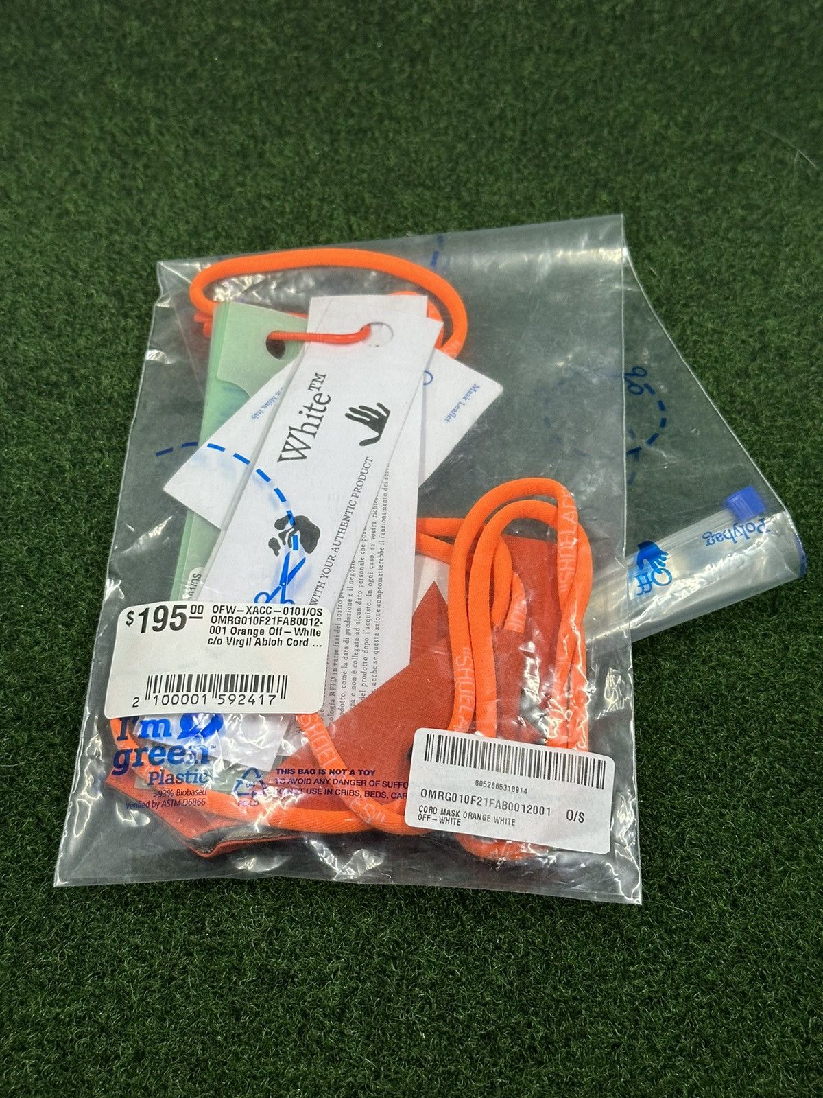 Off-White Off-White Drawcord Facemask Orange Size ONE SIZE - 2 Thumbnail