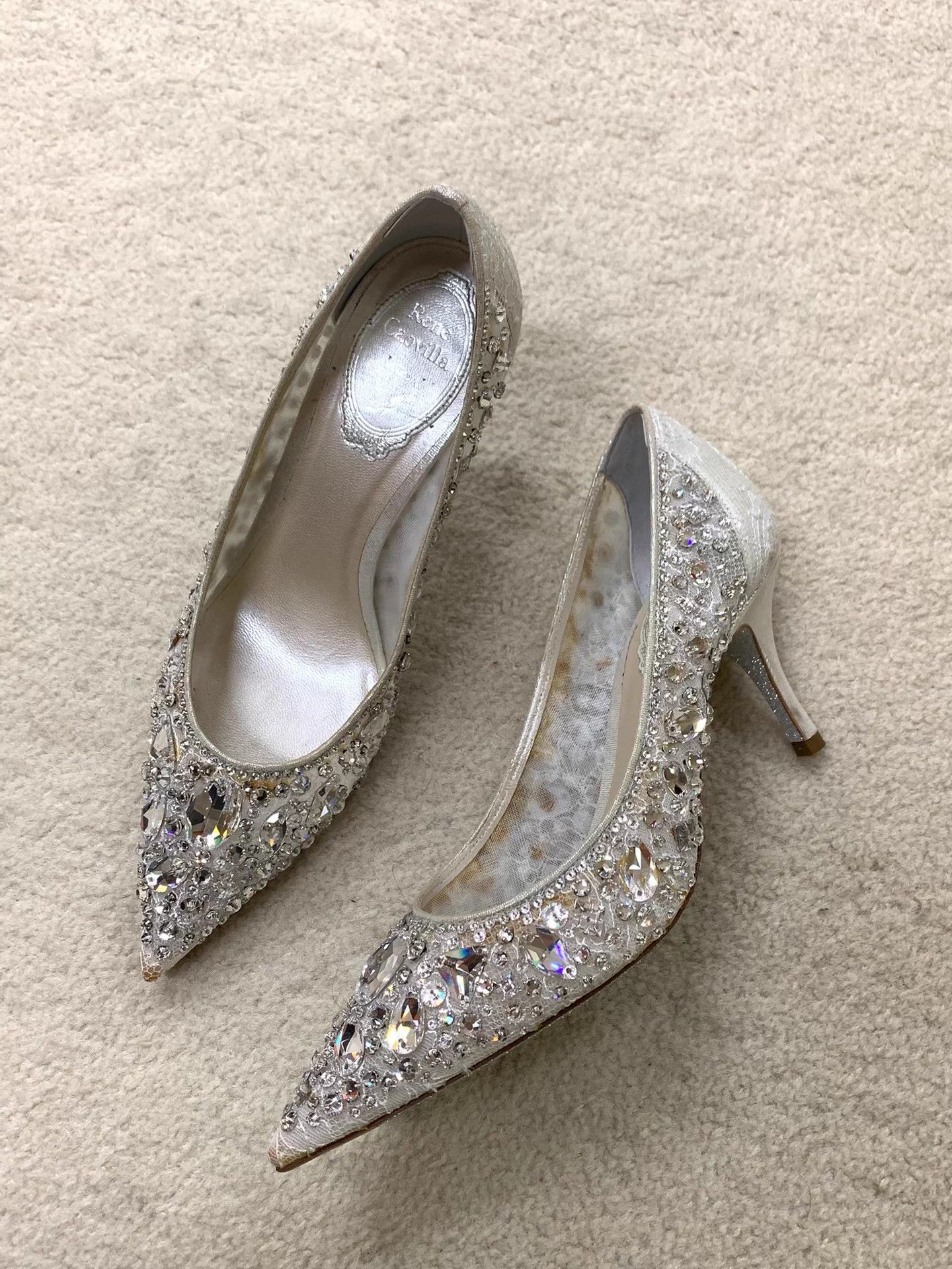 Rene Caovilla Rene Caovilla white crystal high heels 35.5 sparkly Size US 5.5 / IT 35.5 - 2 Thumbnail