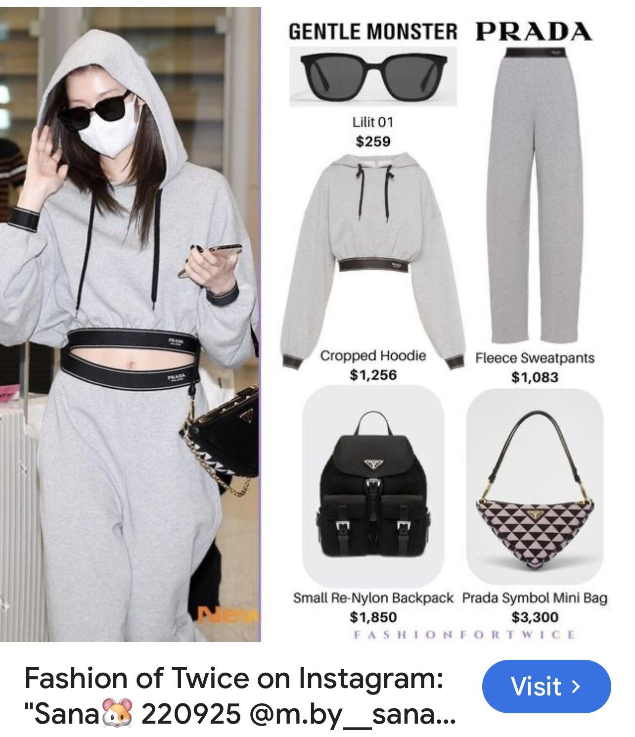 Prada 🔺Prada Grey Hoodie cropped sweater Size US XXS / EU 40 - 3 Thumbnail