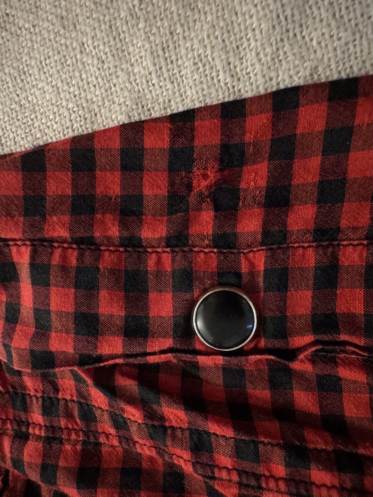 Rare SL Hedi 2015 cotton / silk checked western flannel