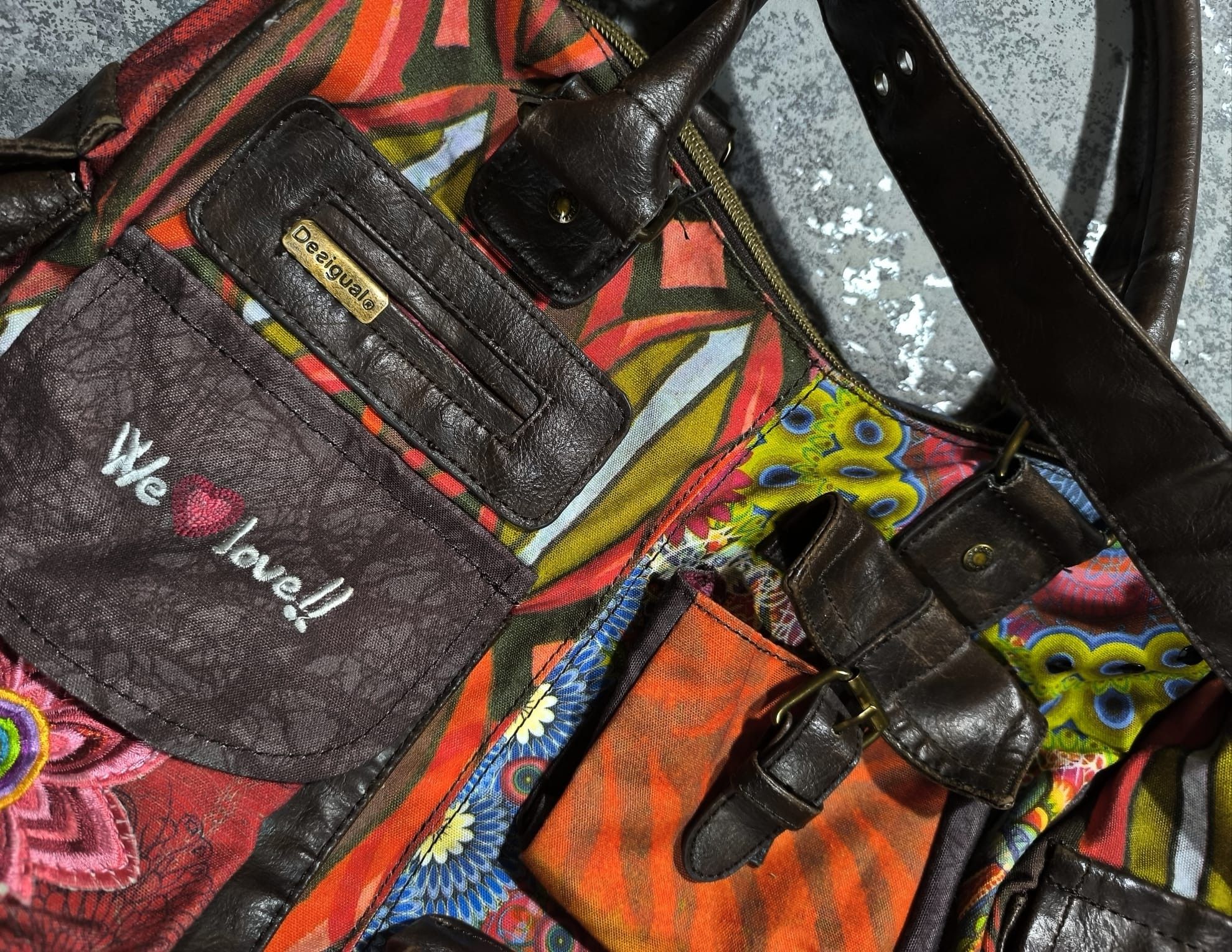 Desigual vtg desigual slouchy city bag floral patchwork y2k Size ONE SIZE - 5 Thumbnail