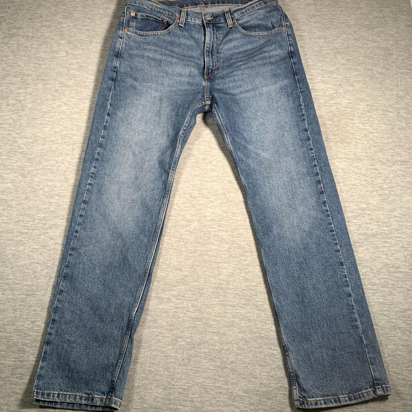 Levi's Levis 505 Jeans Blue Denim Straight Leg Classic Fit Casual Pants Mens 34x30 Size US 34 / EU 50 - 2 Thumbnail