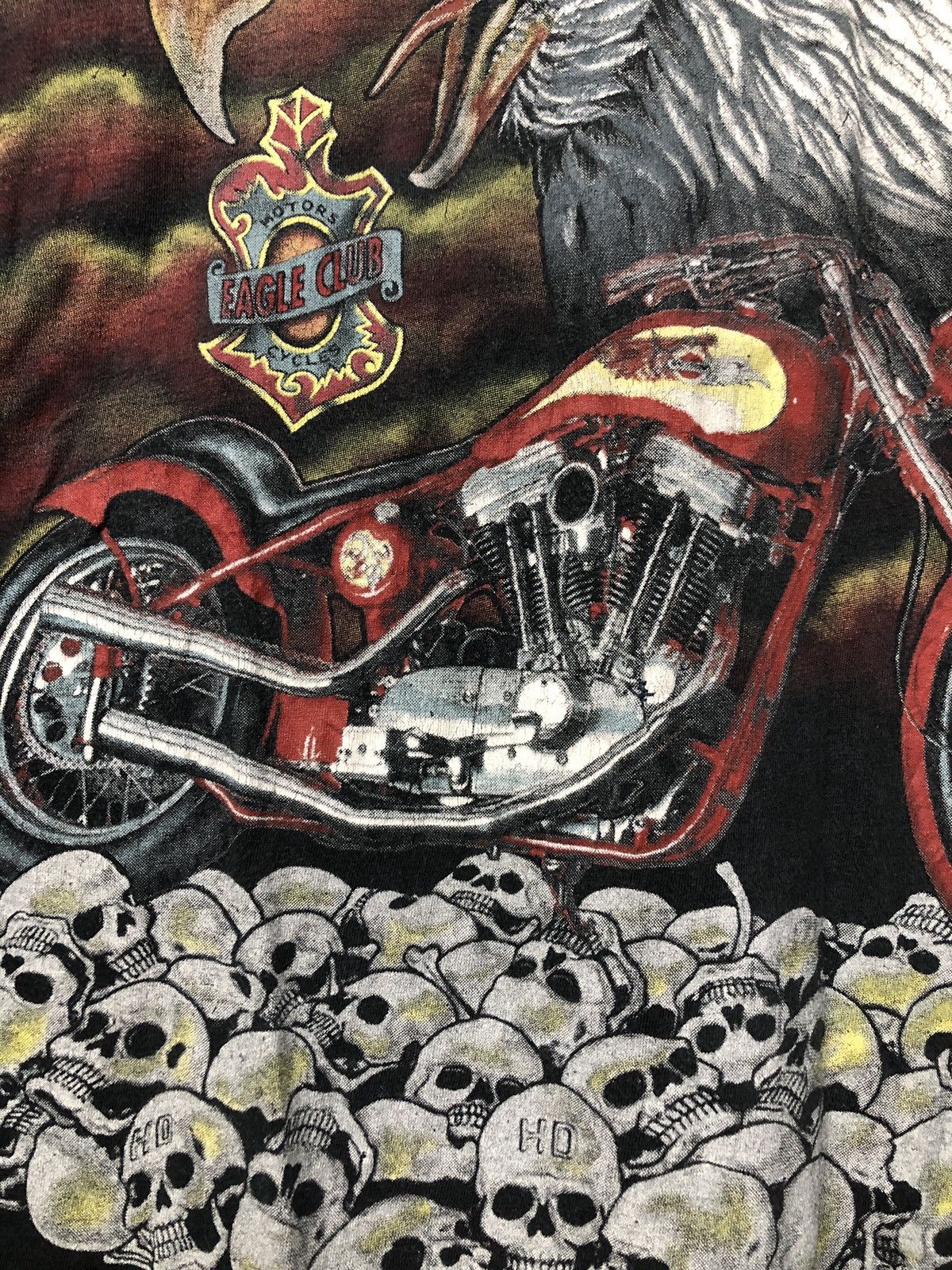 Vintage Vintage Eagle Club Motors Cycles T-Shirt Size US L / EU 52-54 / 3 - 2 Thumbnail
