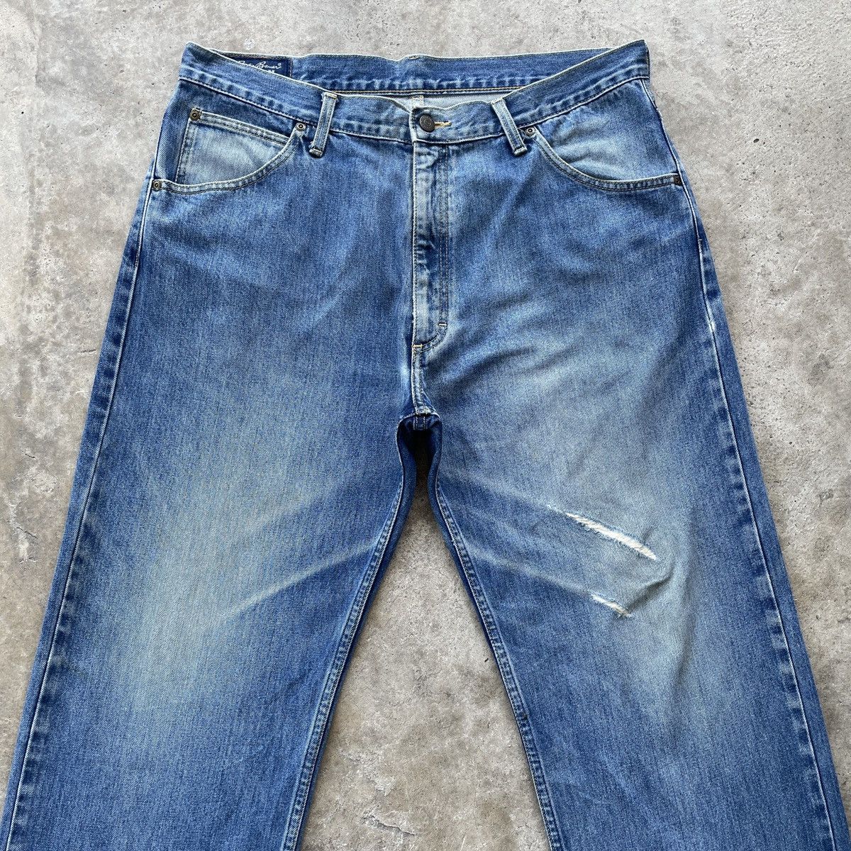 Eddie Bauer × Jean Vintage Eddie Bauer Faded Baggy Denim Jeans Pants W37x30 Size US 37 - 3 Thumbnail