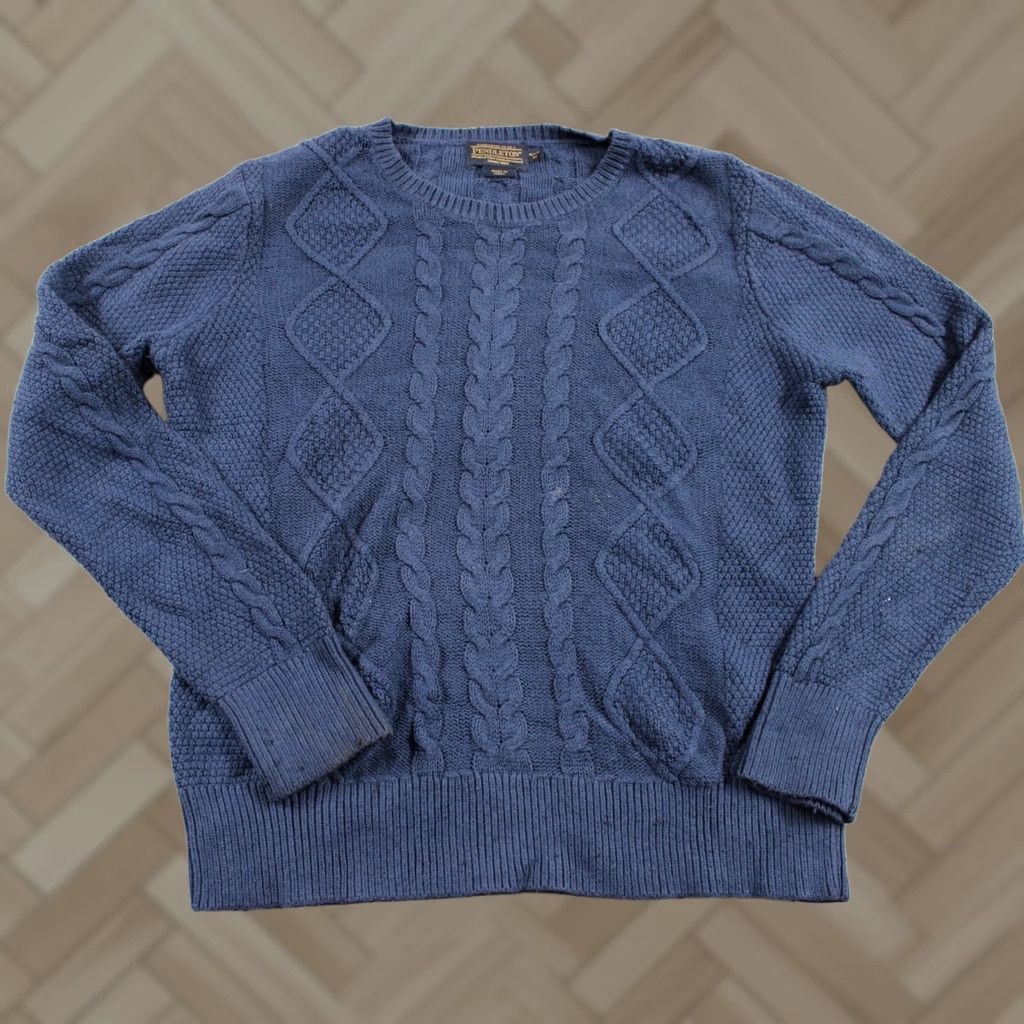 Pendleton Pendleton Sweater Womens Medium Blue Cable Knit Pullover Casual Crewneck Petite Size M / US 6-8 / IT 42-44 - 1 Thumbnail