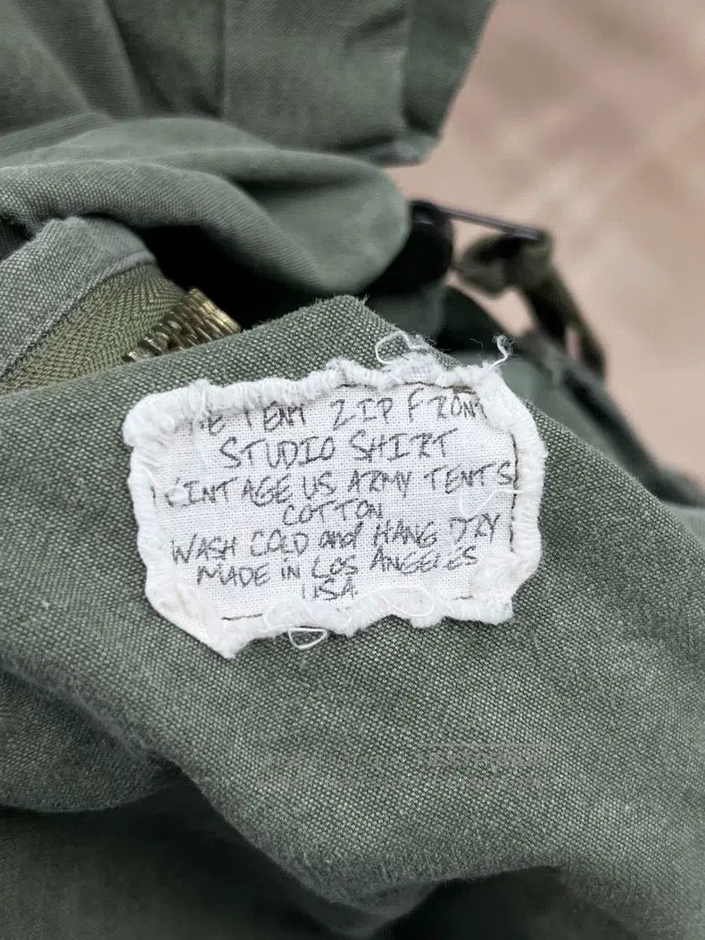 Greg Lauren Greg Lauren Military Cloth Denim Spliced Sleeveless Jacket Size US XL / EU 56 / 4 - 9 Thumbnail