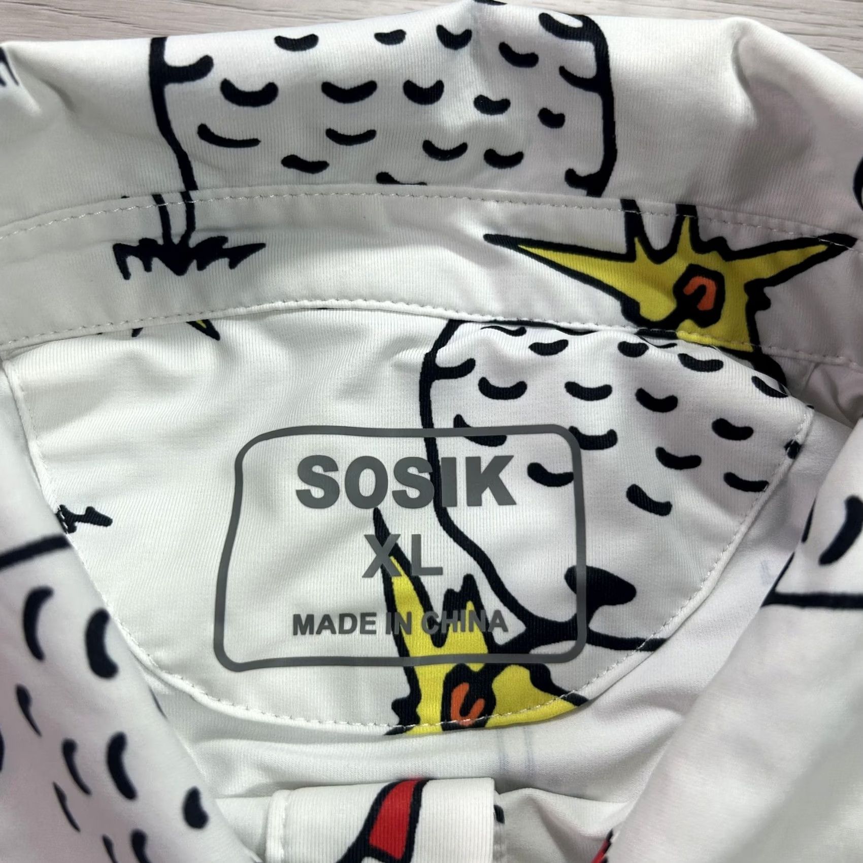 Vintage Sosik Polo Shirt Mens XL White Golf Ball Graphic Short Sleeve Polo Shirt Stretch Polyester Size US XL / EU 56 / 4 - 4 Thumbnail