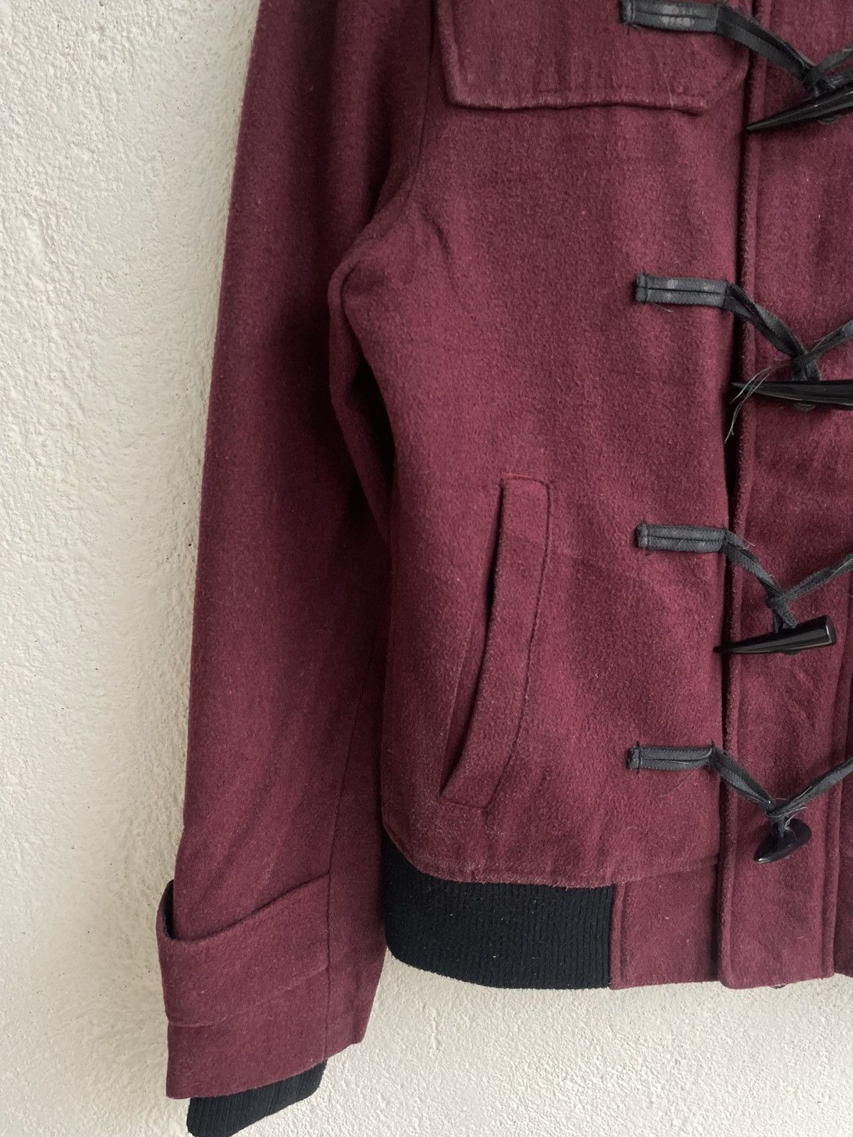 Undercover 00s intheattic Burgundy Wool Duffle Jacket ifsix LGB Grunge Size US M / EU 48-50 / 2 - 3 Thumbnail