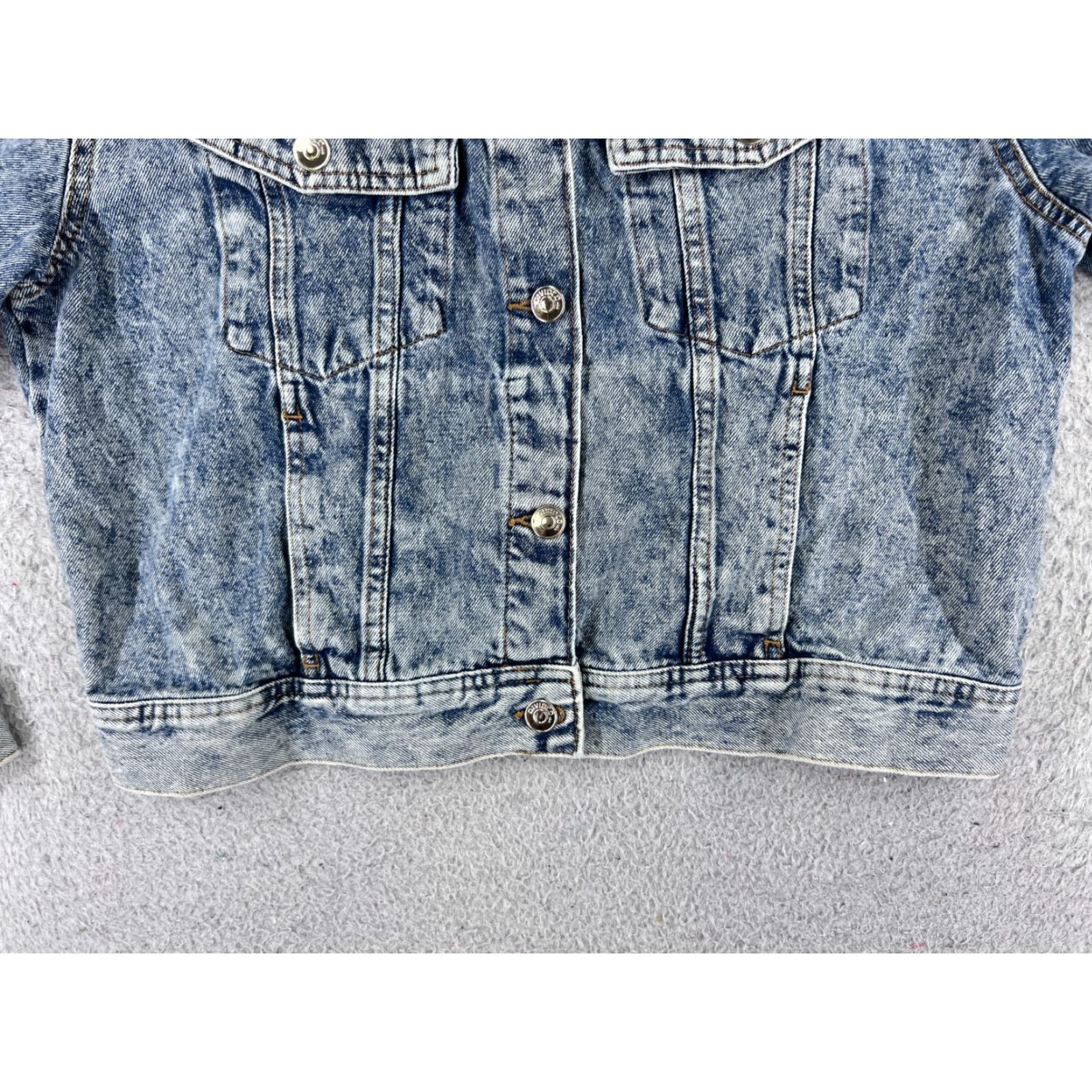 Vintage VINTAGE Divided Jacket Women M Denim Blue Trucker Cotton Blend Button Up Pockets 80s 90s Size 32" / US 10 / IT 46 - 5 Thumbnail