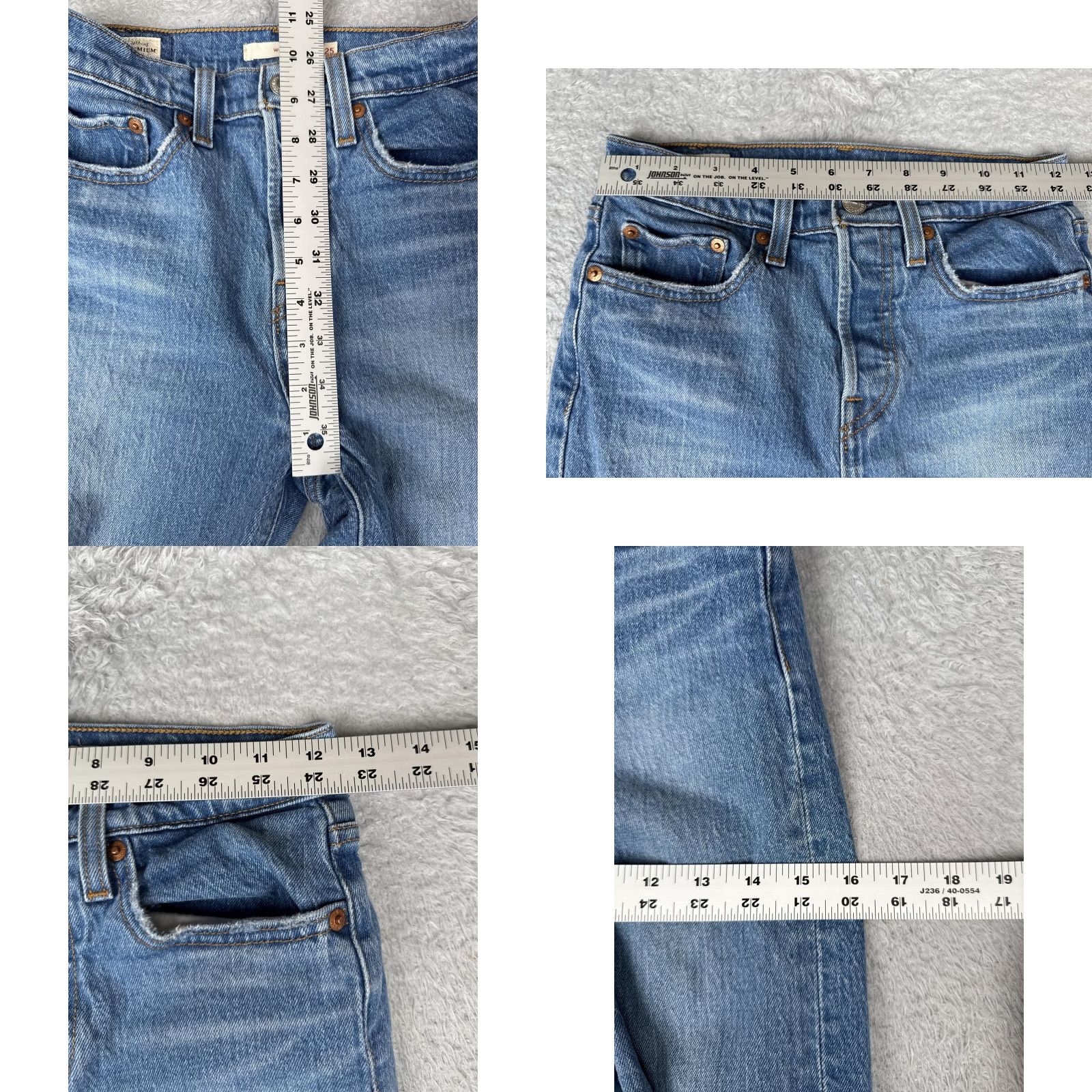 Levi's VINTAGE Levis Jeans Womens 25 Blue Wedgie High Rise Button Fly Distressed Ankle - Levi's Wedgie Fit 90s Retro Womens Jeans Size 42" / US 20 - 9 Thumbnail