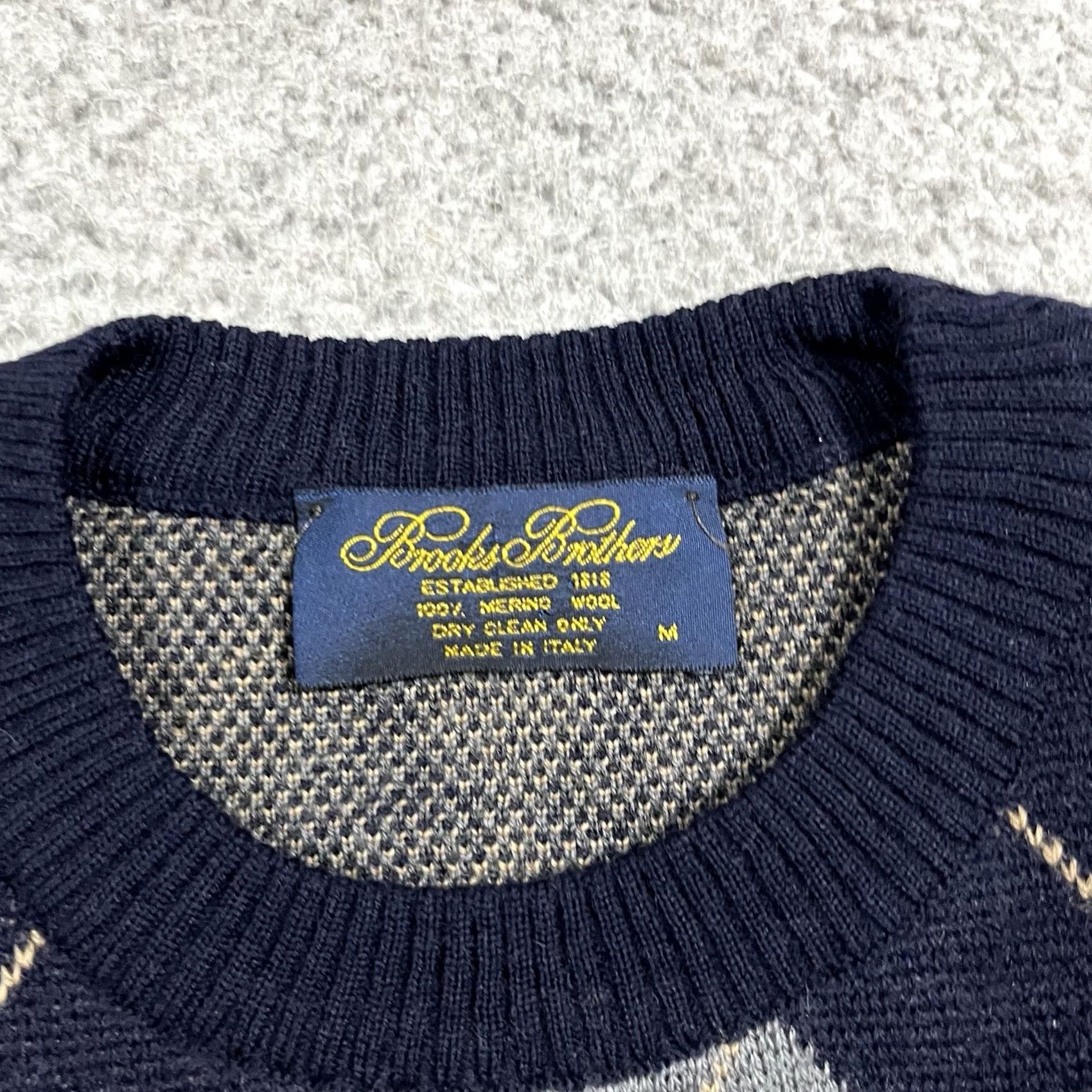 Brooks Brothers Brooks Brothers Sweater Mens M Blue Argyle Crewneck Italy Merino Wool Pullover 90s Classic Designer Preppy Winter Fall Spring Size US M / EU 48-50 / 2 - 2 Thumbnail