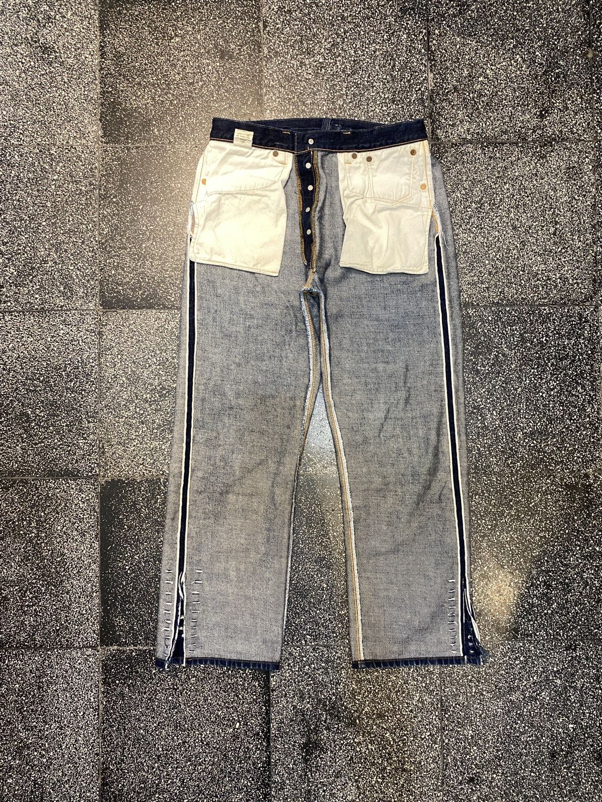 Levi's × Levi's Vintage Clothing × Vintage LVC Levis 501XX Repro1937 Selvedge Denim Indigo Big E Buckle Size US 33 - 5 Thumbnail