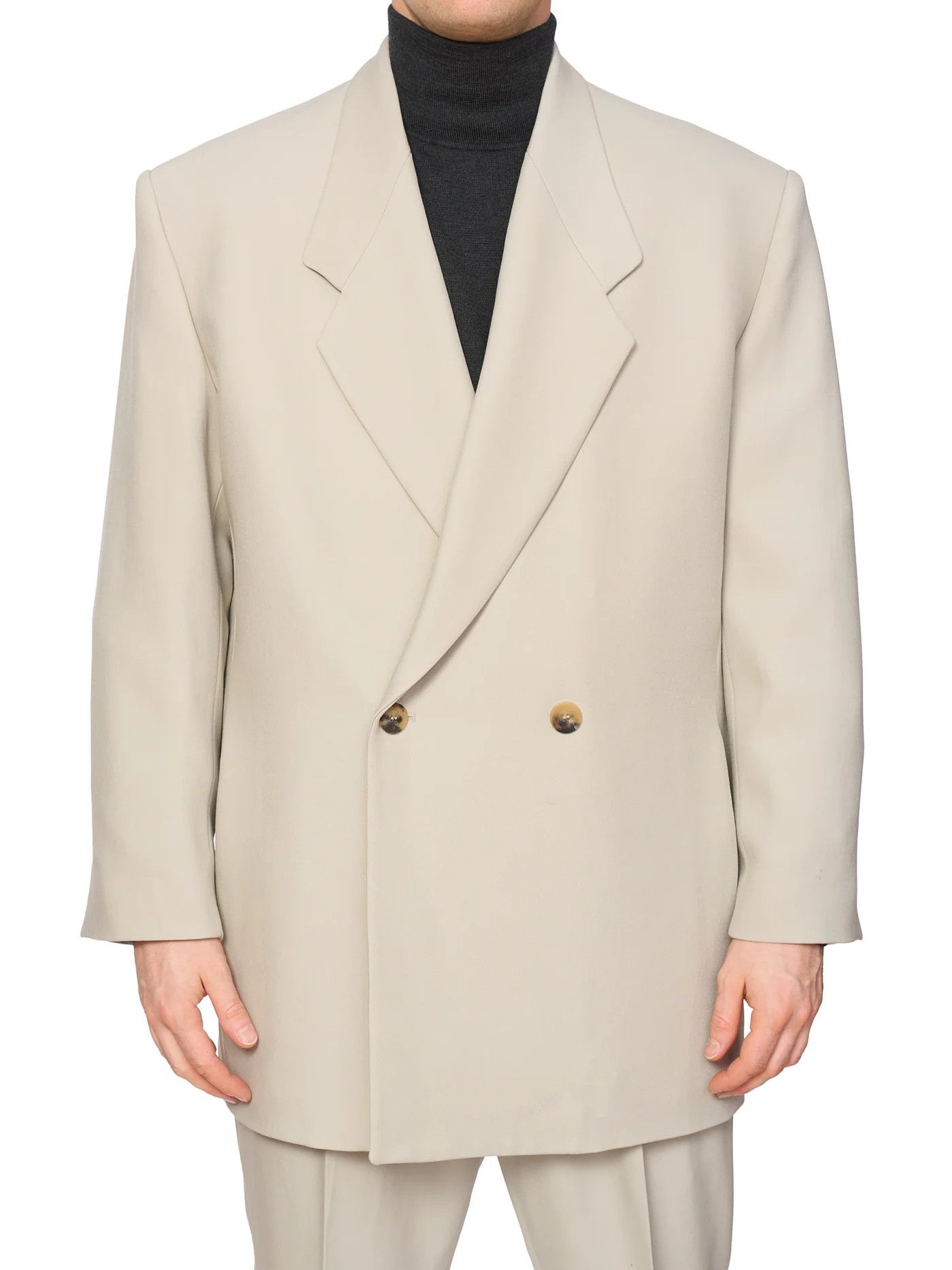 Fear of God FEAR OF GOD Eternal Beige Wool Double Breasted Suit Jacket Size 40R - 3 Thumbnail