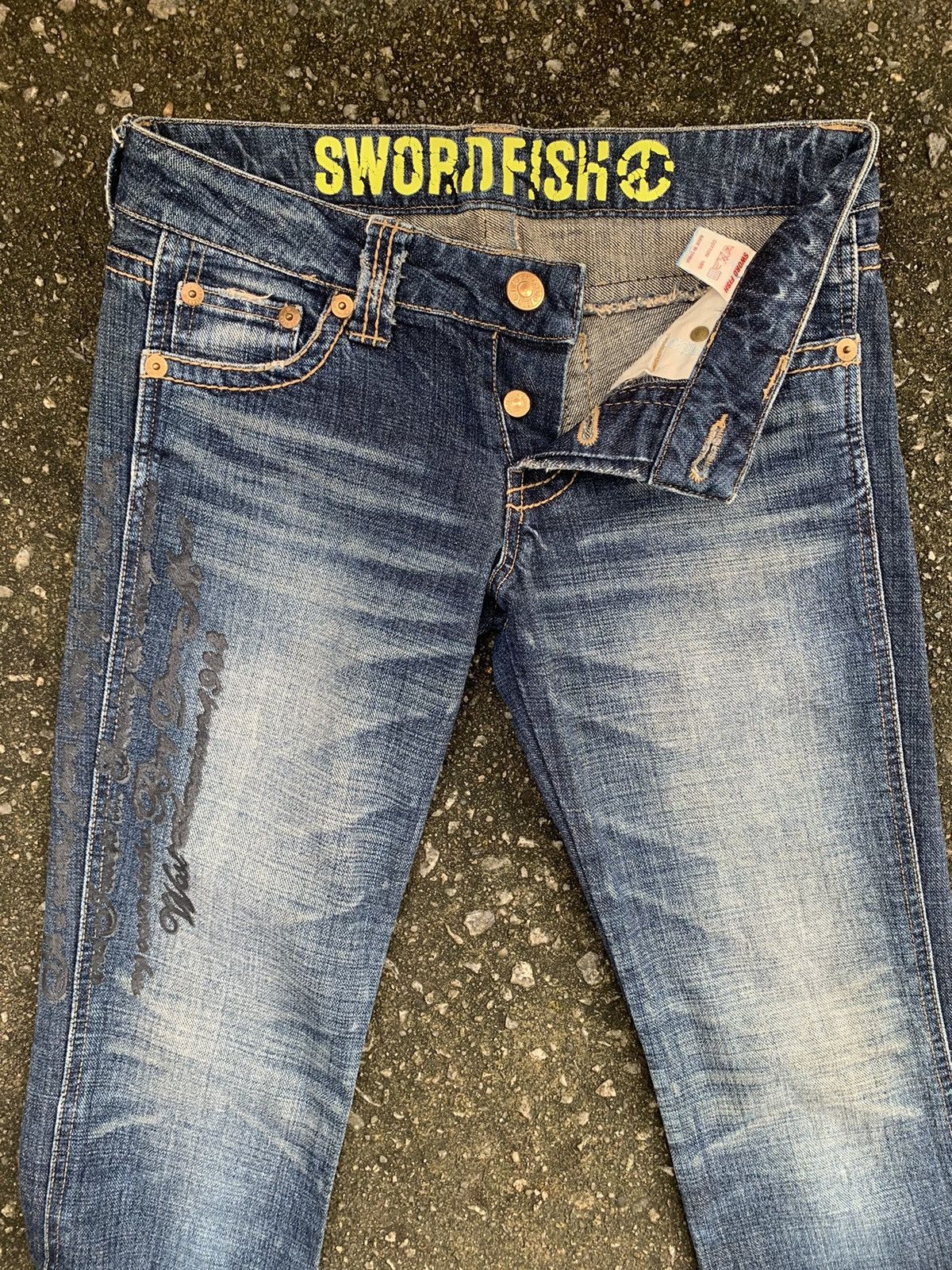Japanese Brand Sword Fish Flare Unisex Denim Jeans Pants Size US 29 - 16 Thumbnail
