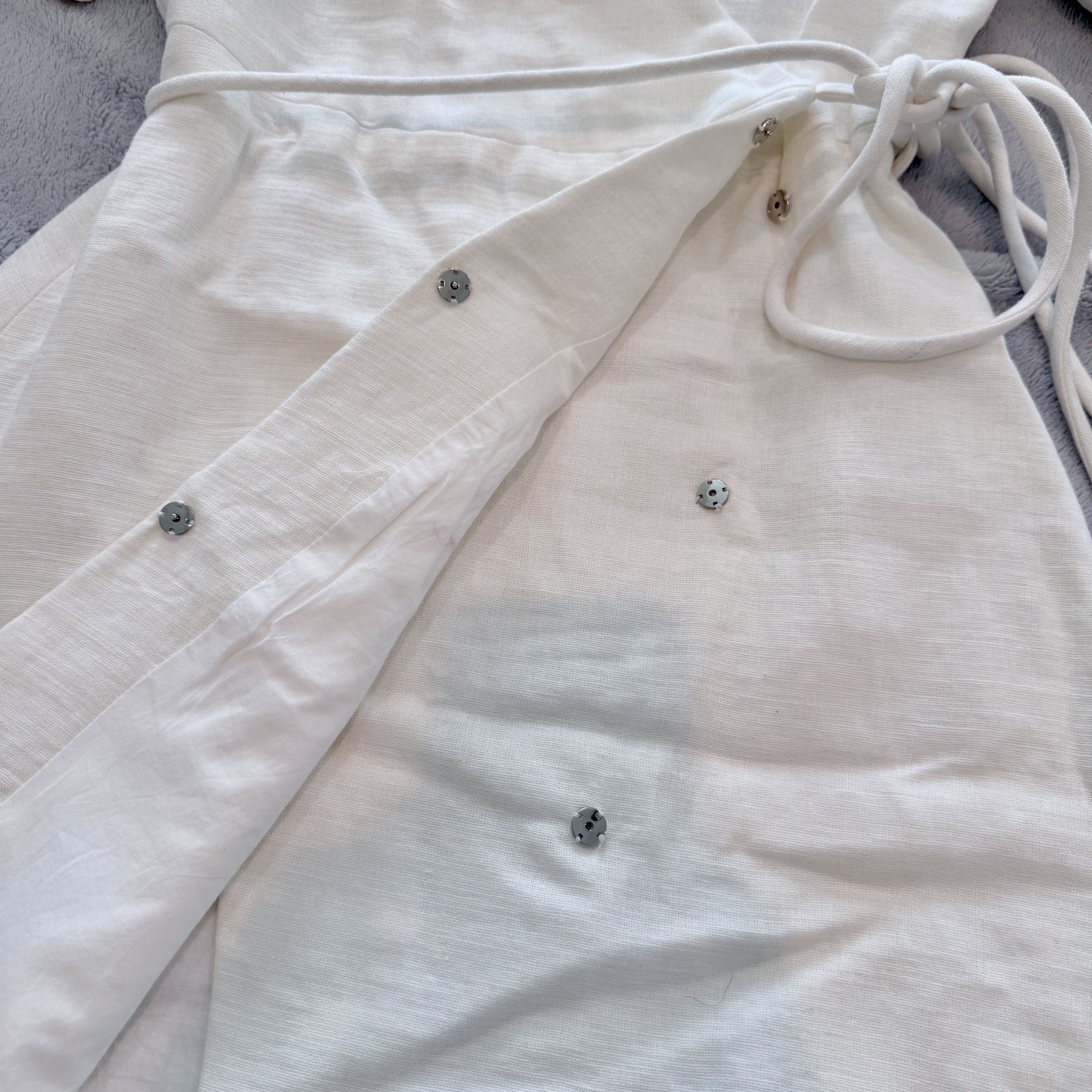 Other White Wrap Linen Dress Size S / US 4 / IT 40 - 3 Thumbnail