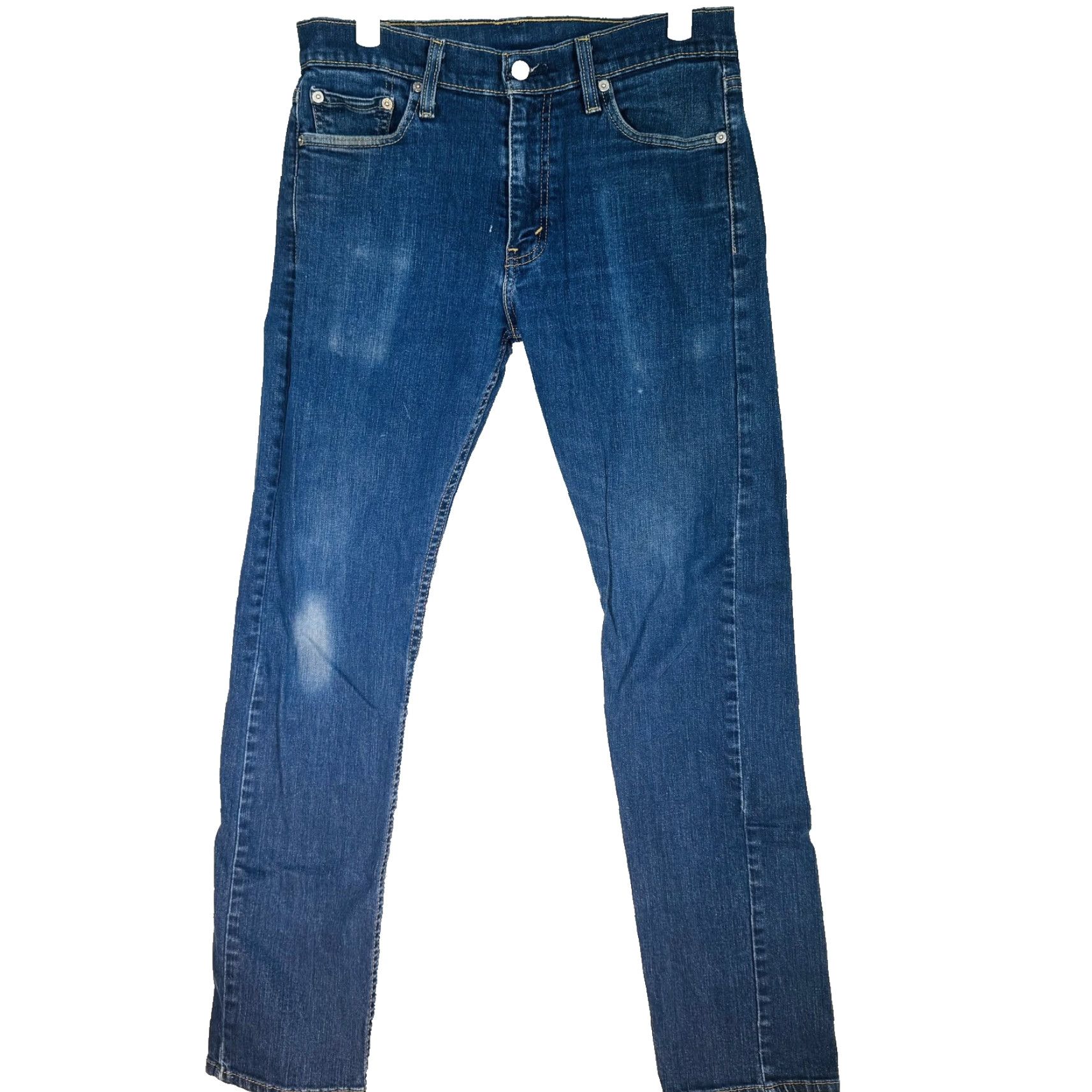 Levi's Levi's 513 Slim Straight Jeans Mens 29x32 Blue Medium Wash Denim Stretch Pocket Zipper Logo 5-Pocket - Regular Inseam 32" Casual Straight Fit Jeans Size US 29 - 2 Thumbnail