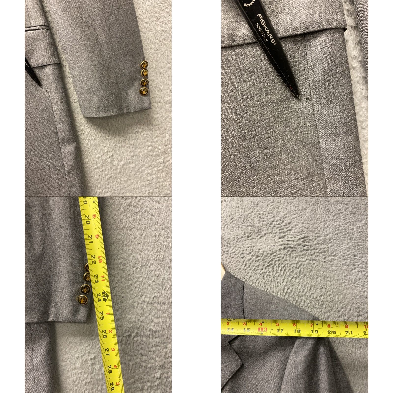 Proper Cloth VINTAGE Proper Cloth Gray Blazer 40L Wool Three-Button Long Mens Italy Size 40L - 8 Thumbnail