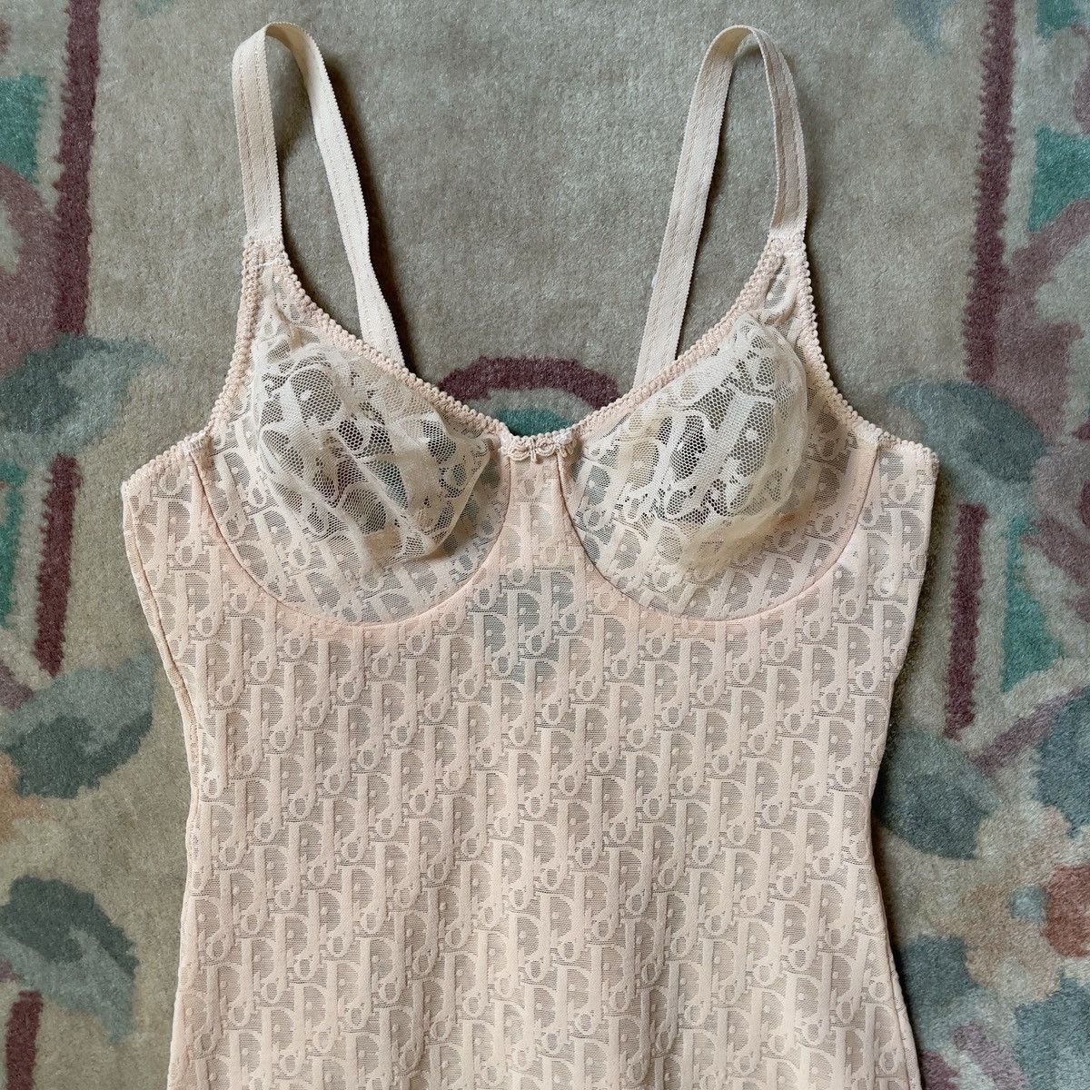 Dior Christian Dior 1990s Monogram Mesh Bodysuit (34B/32C/XXS–XS) Size XS / US 0-2 / IT 36-38 - 7 Thumbnail
