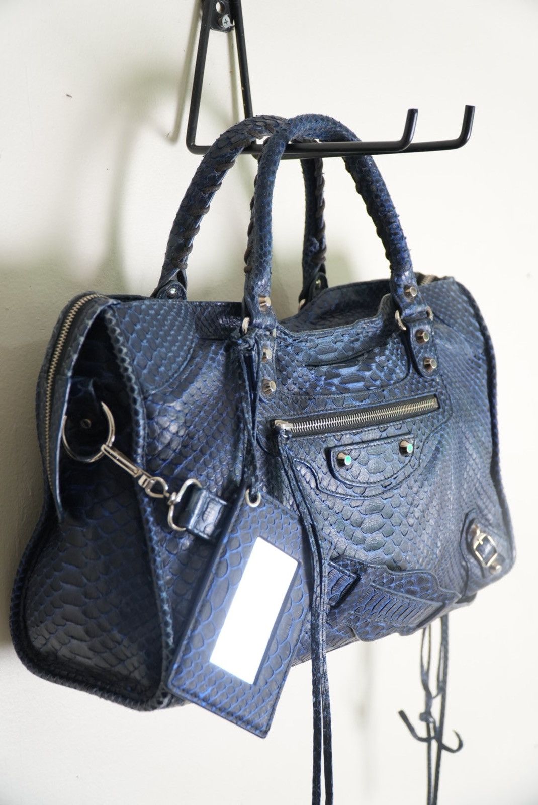 Balenciaga RARE Balenciga 2000’s Blue Python City Bag Size ONE SIZE - 3 Thumbnail