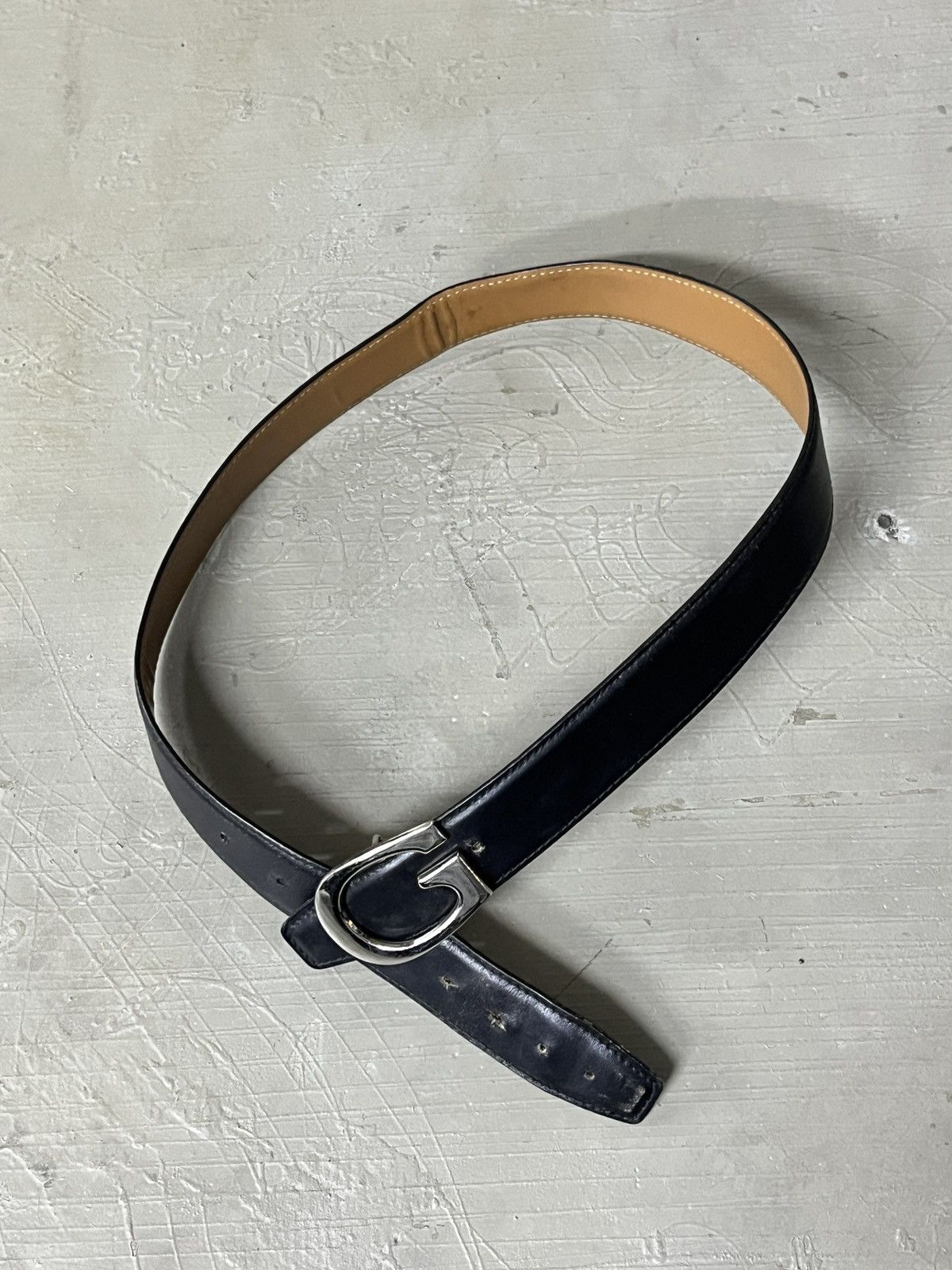 Gucci Vintage Gucci G Buckle Genuine Leather Belt Made in Italy Size 34 - 3 Thumbnail